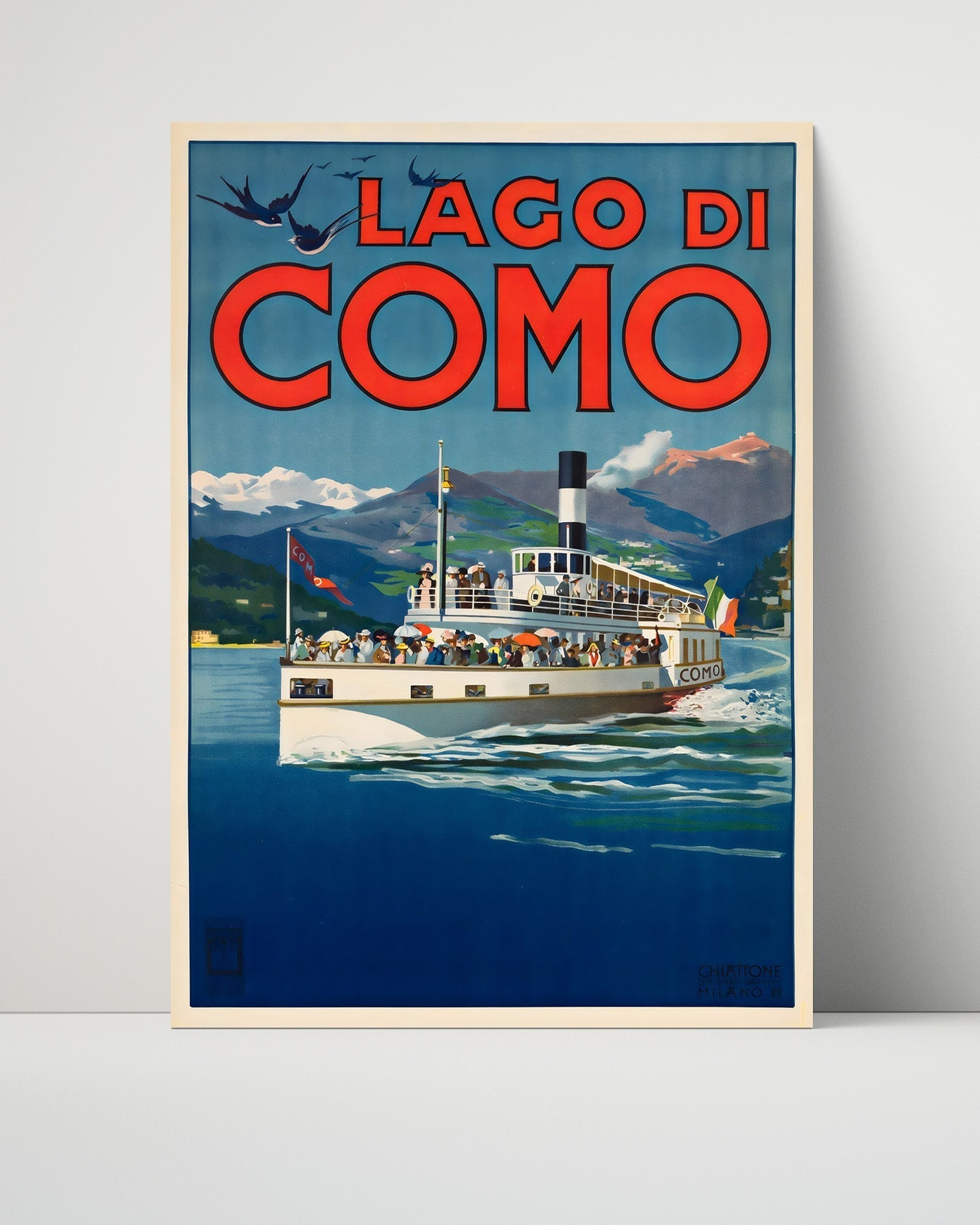 Classic Travel Unframed Poster -  Lake Como Italy - By Boat