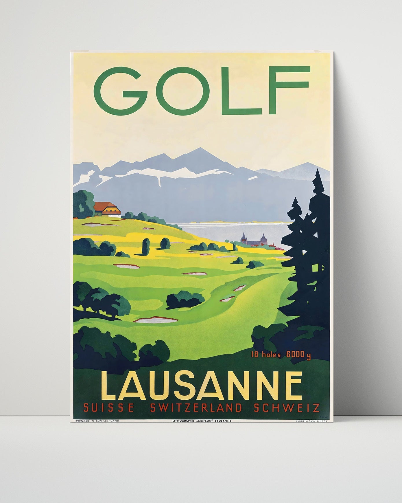 Classic Travel Poster - Lausanne - Golf
