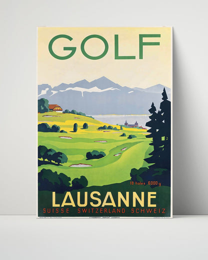 Classic Travel Unframed Poster -  Lausanne - Golf