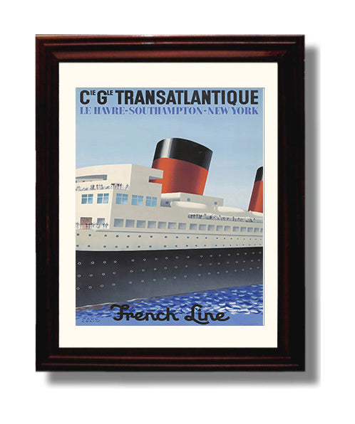 Le Havre Transatlantique travel poster wall art 8x10 Canvas