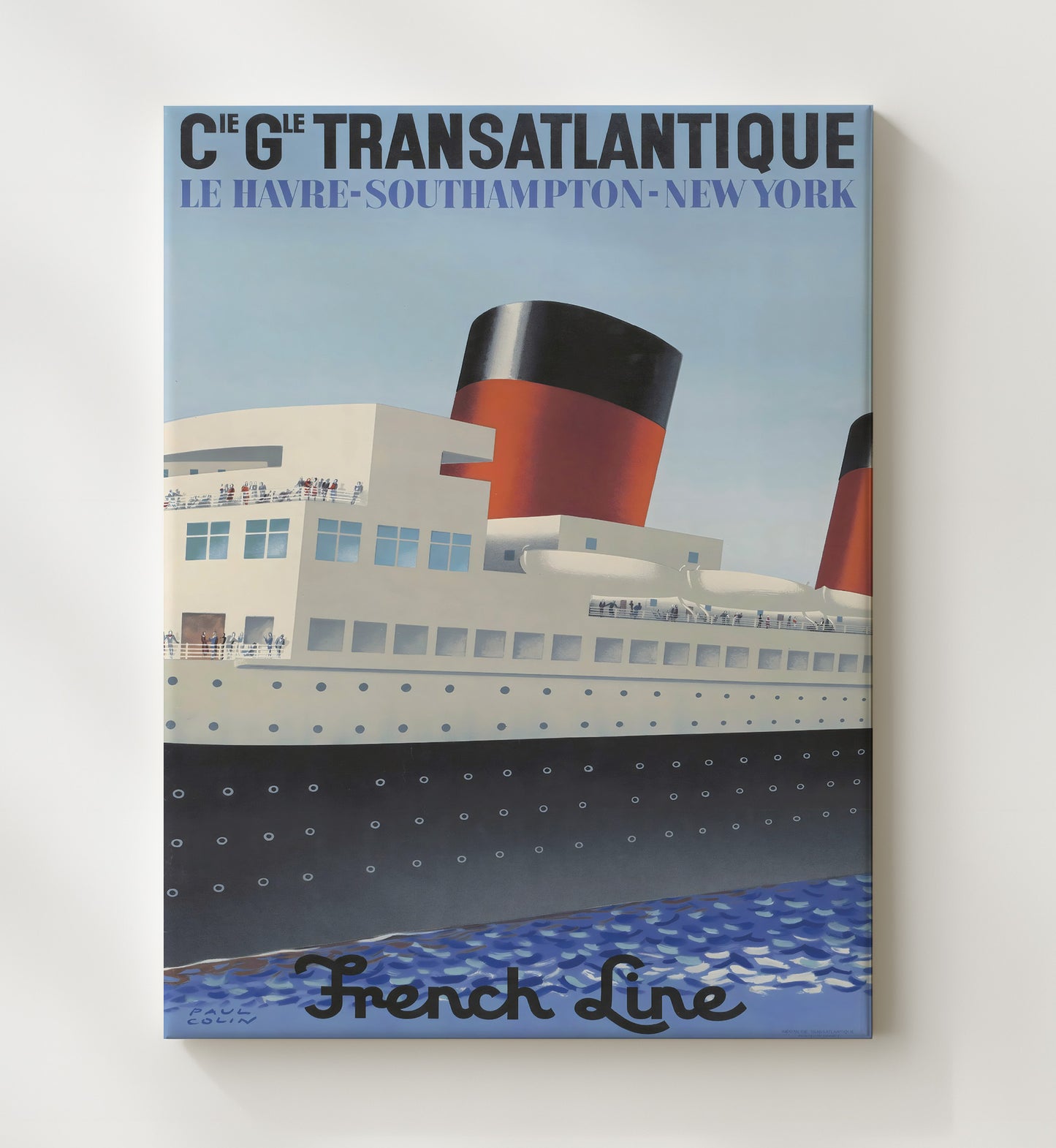 Le Havre Transatlantique Vintage Travel Print 20x24 Canvas travel wall art print