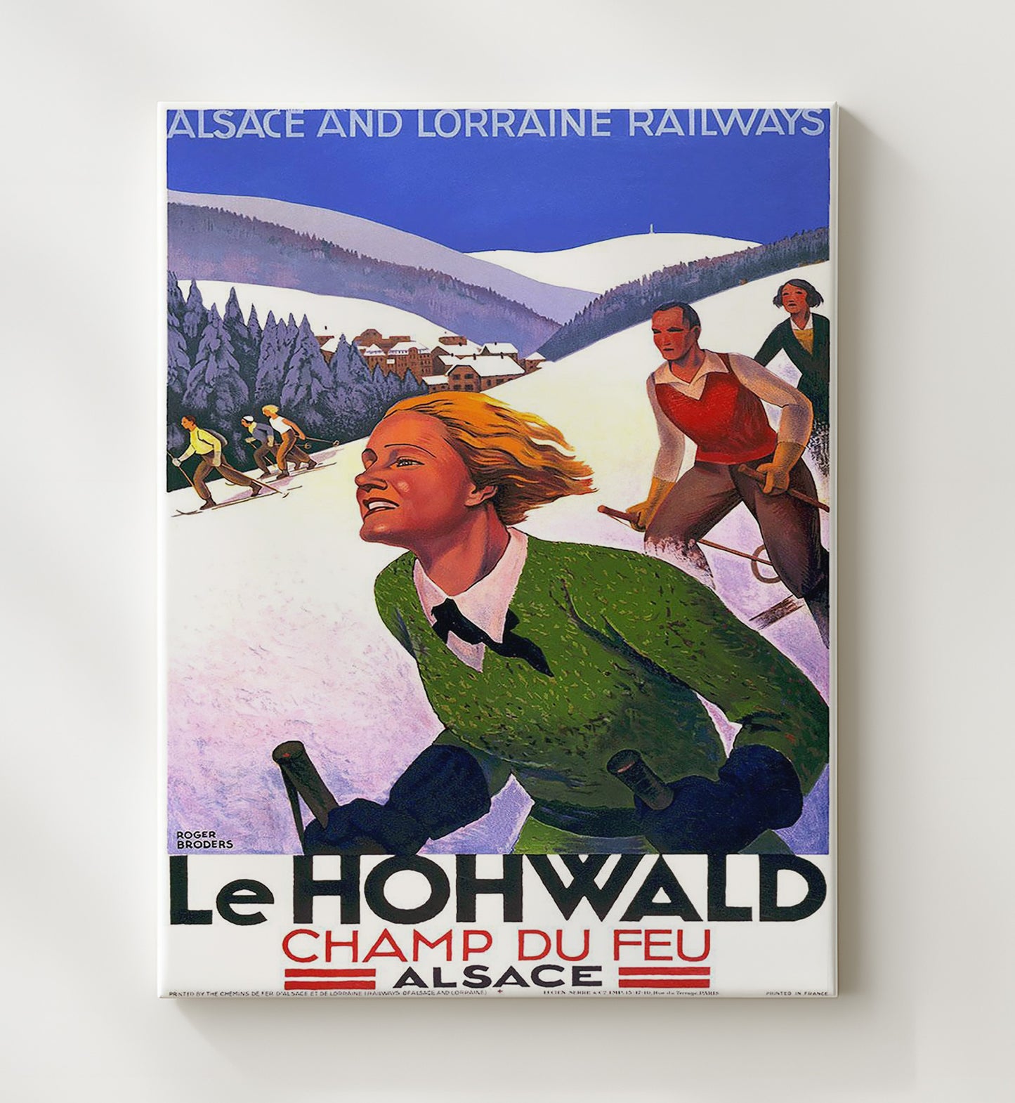 Le Hohwald Alsace Vintage Travel Print 20x24 Canvas travel wall art print