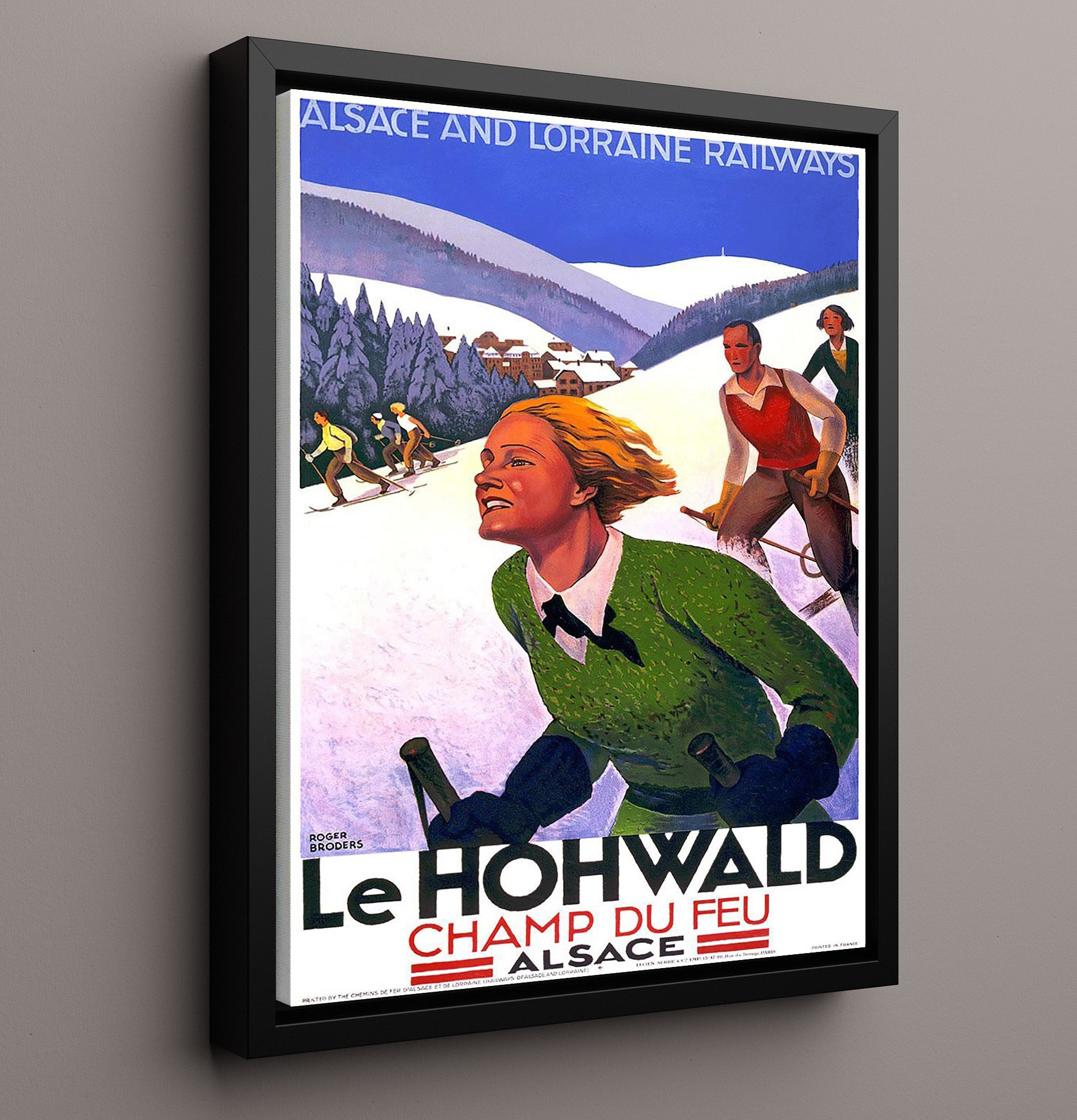 Le Hohwald Alsace Vintage Travel Print 16x20 Framed Canvas travel wall art print