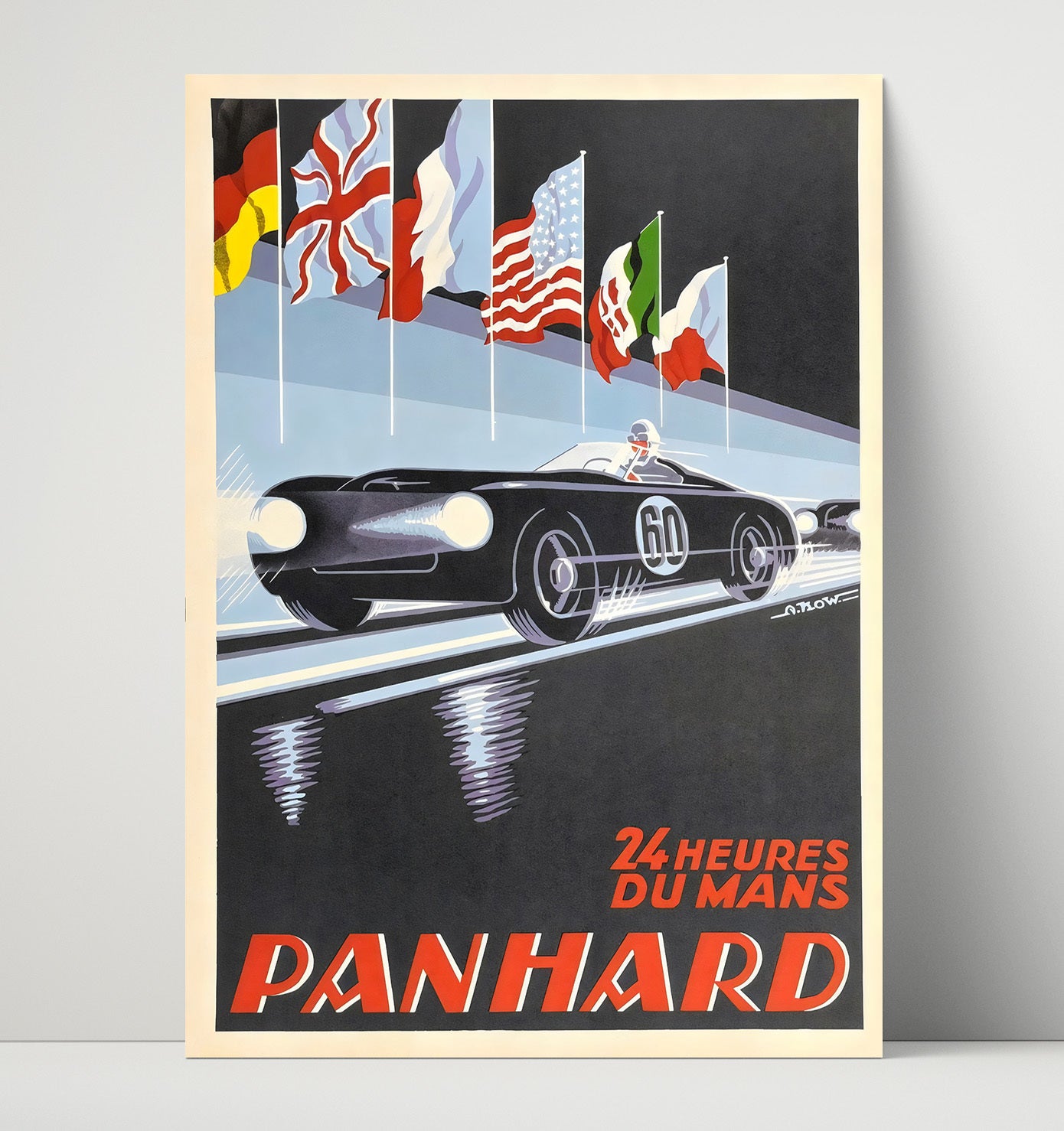 Le Mans Panhard 24 Heures Vintage Travel Print 16x20 Unframed Print travel wall art print