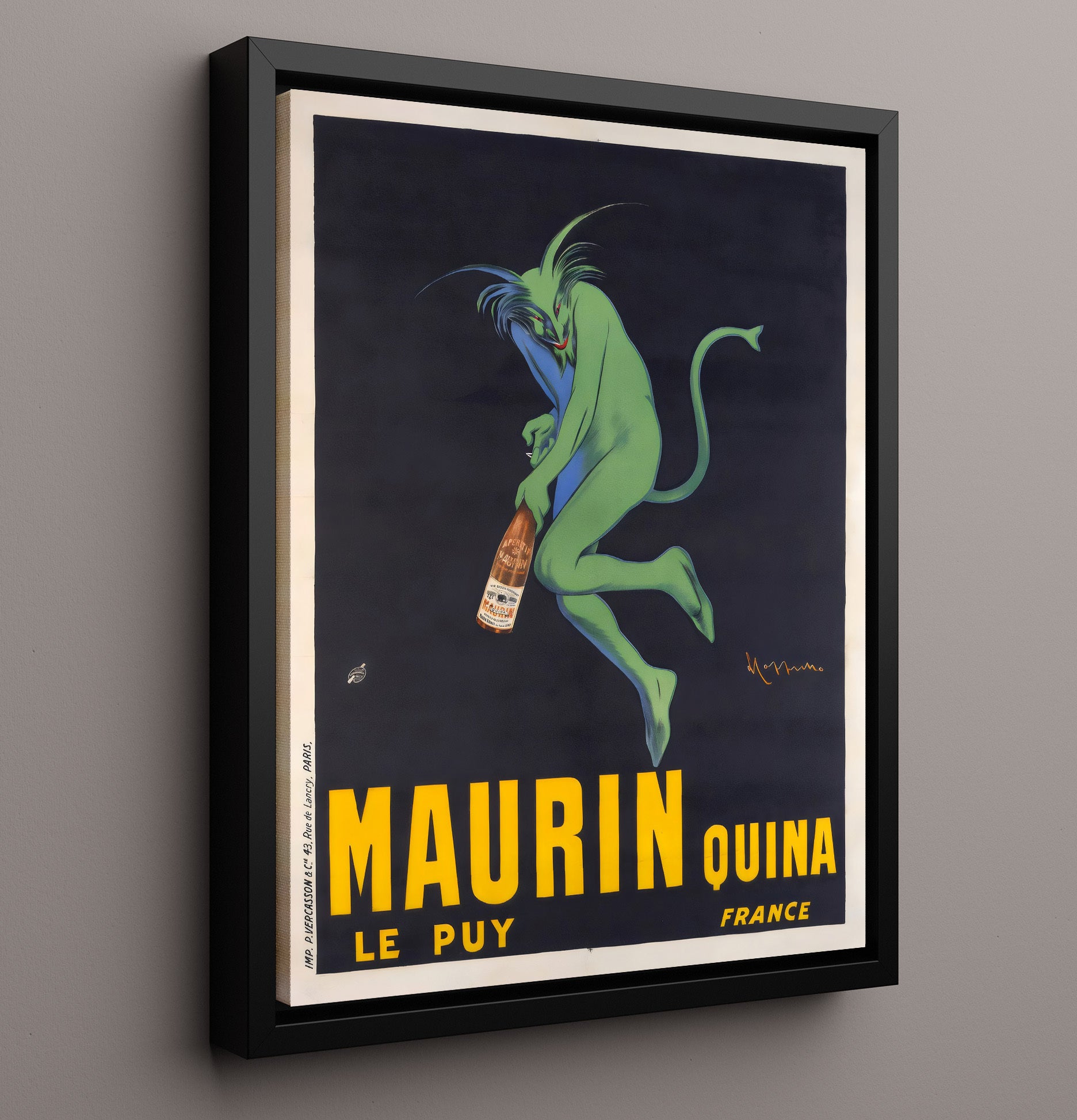 Le Puy Maurin Quina Vintage Travel Print 16x20 Framed Canvas travel wall art print