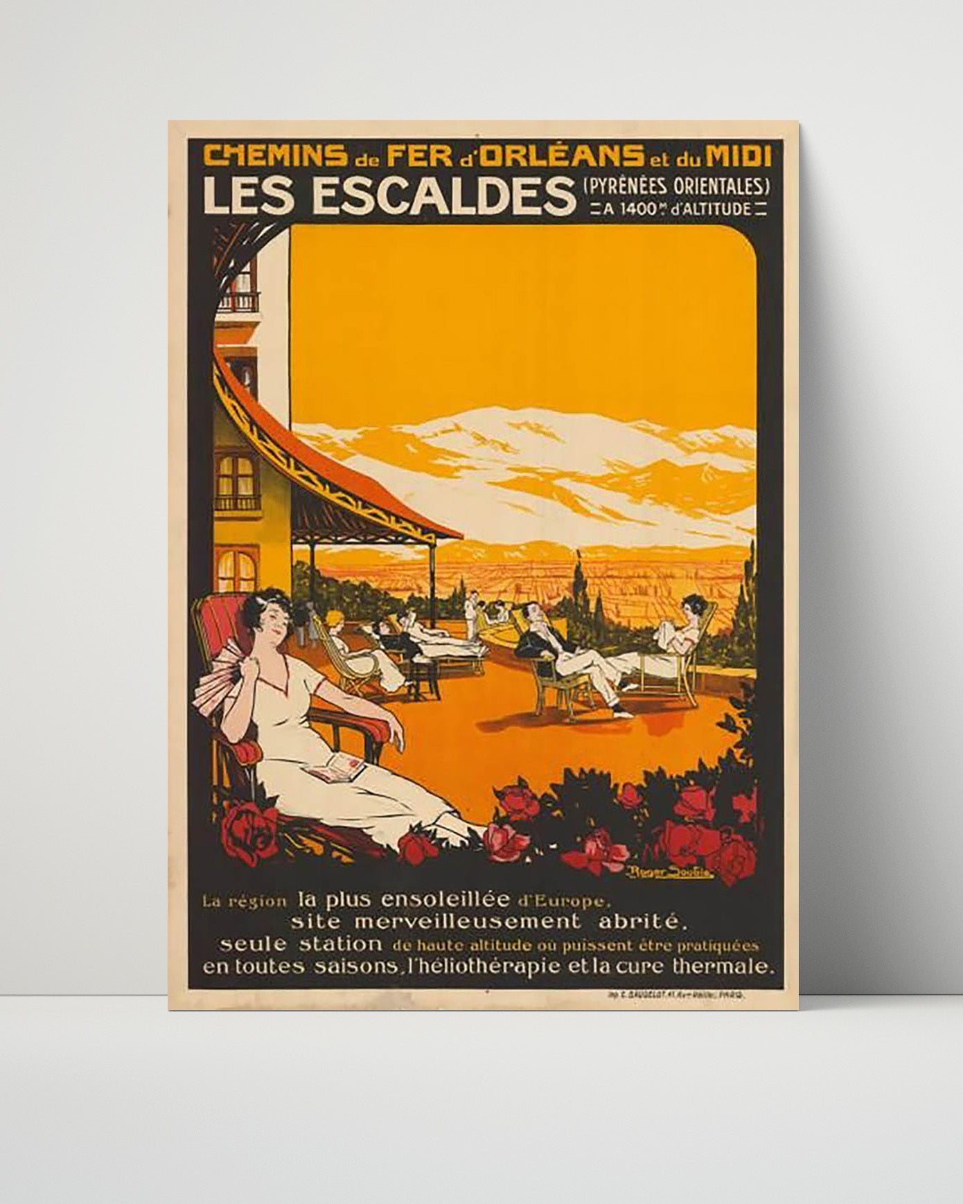 Classic Travel Poster - Les Escaldes - Pyrenees