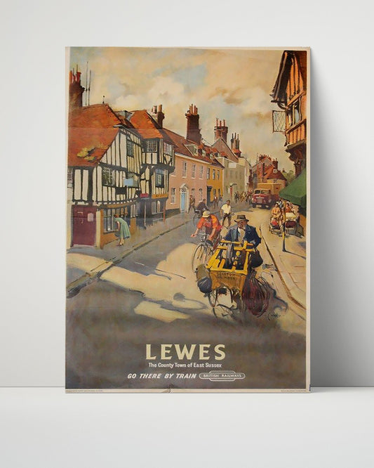 Classic Travel Unframed Poster -  Lewes - High Street by Train
