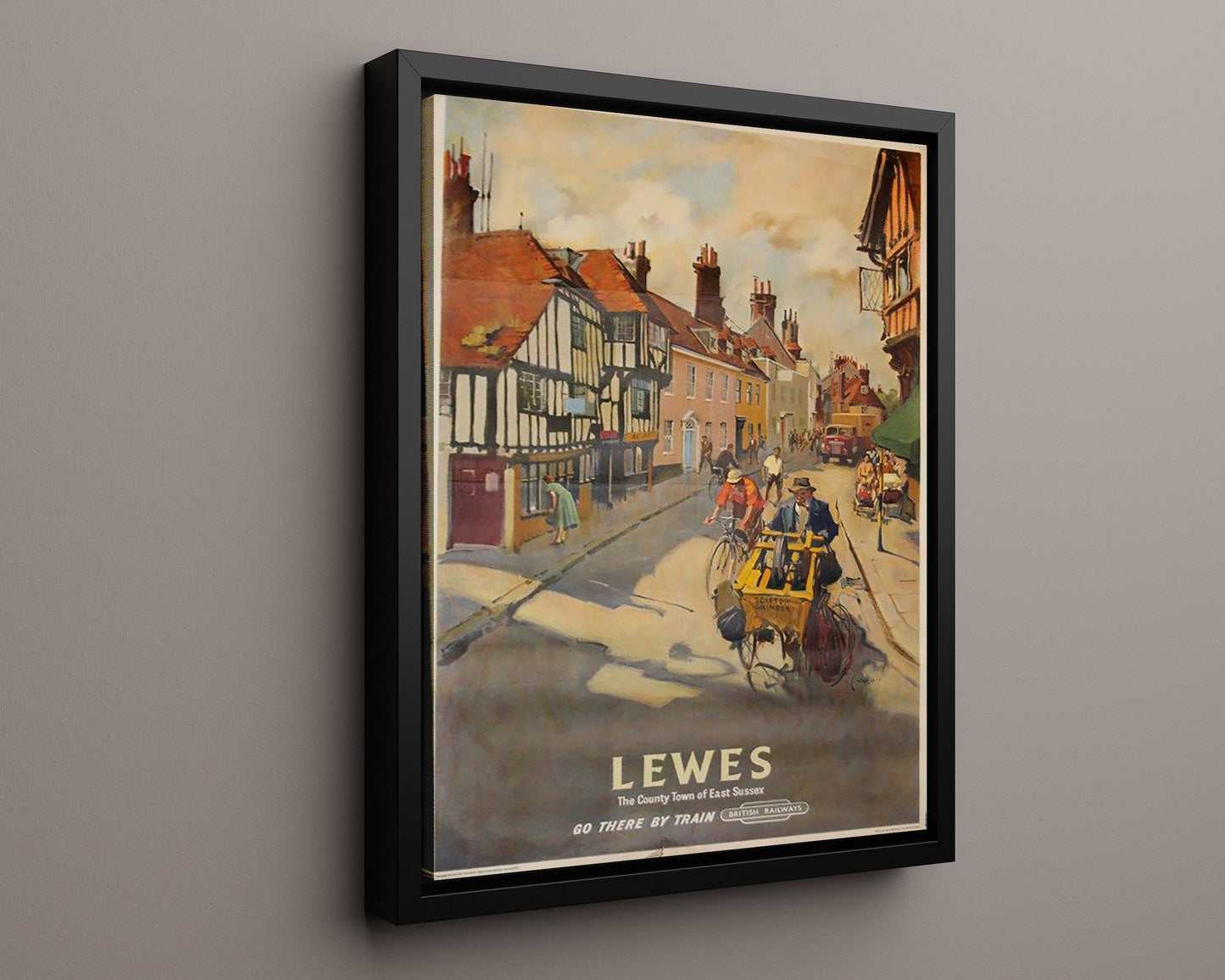 Classic Travel Poster - Lewes - High Street by Train