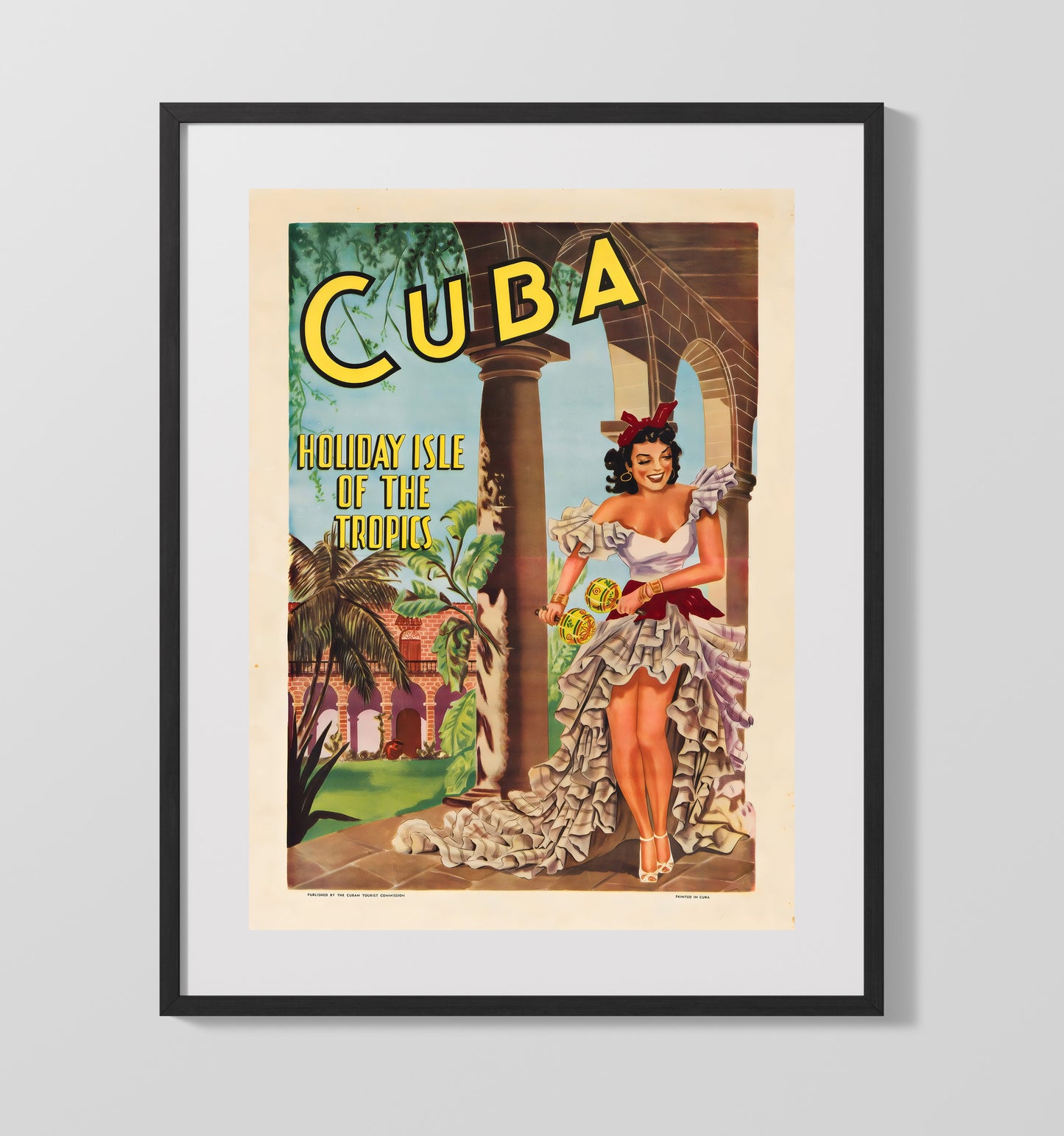 Lisbon Tram 28 Vintage Travel Print 16x20 Gallery Frame travel wall art print