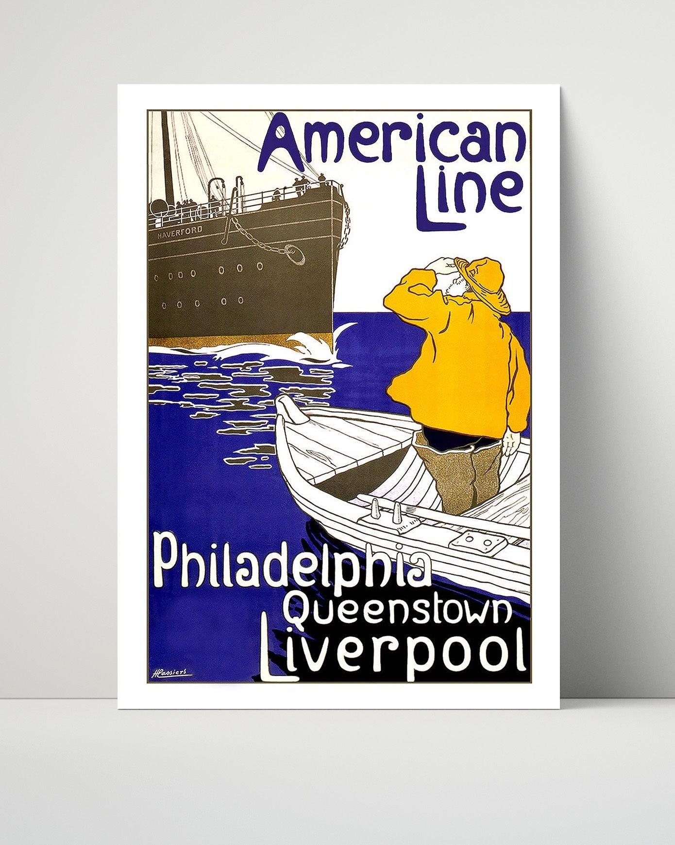 Classic Travel Unframed Poster -  Liverpool - American Line Ship Haverford