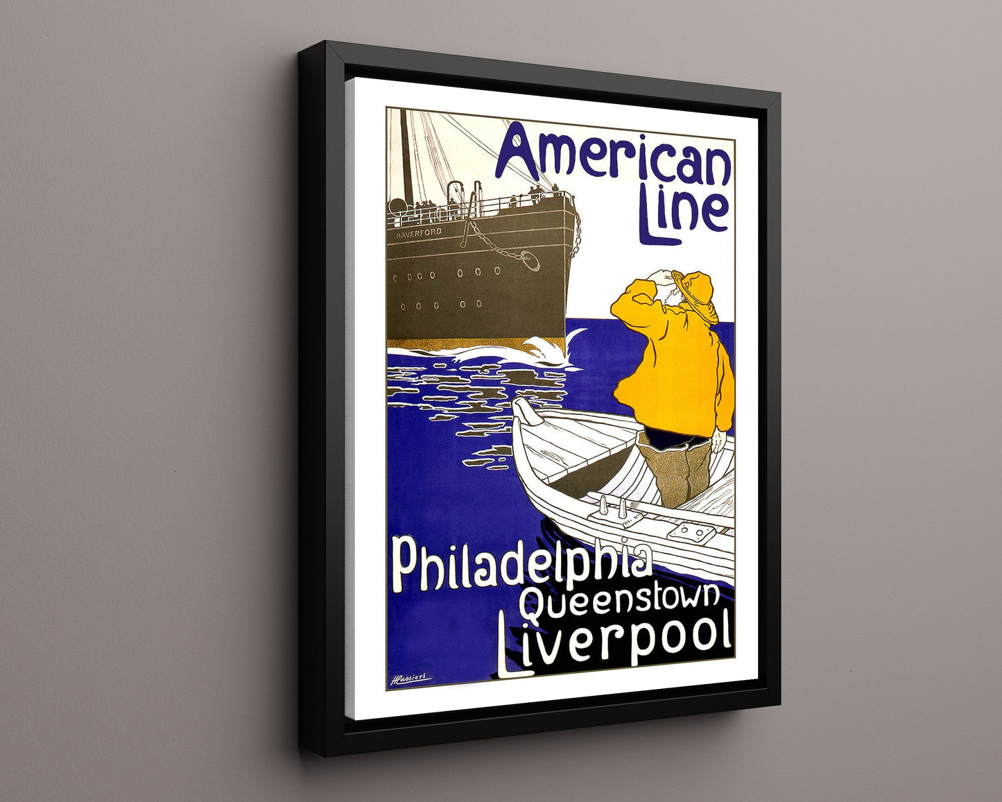 Classic Travel Poster - Liverpool - American Line Ship Haverford
