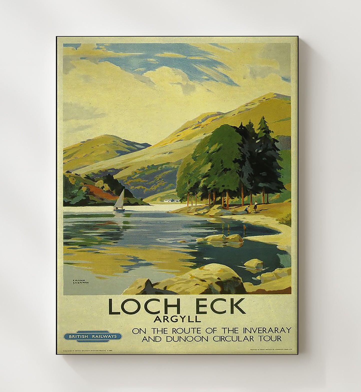 Loch Eck Argyll Railway Vintage Travel Print 20x24 Canvas travel wall art print