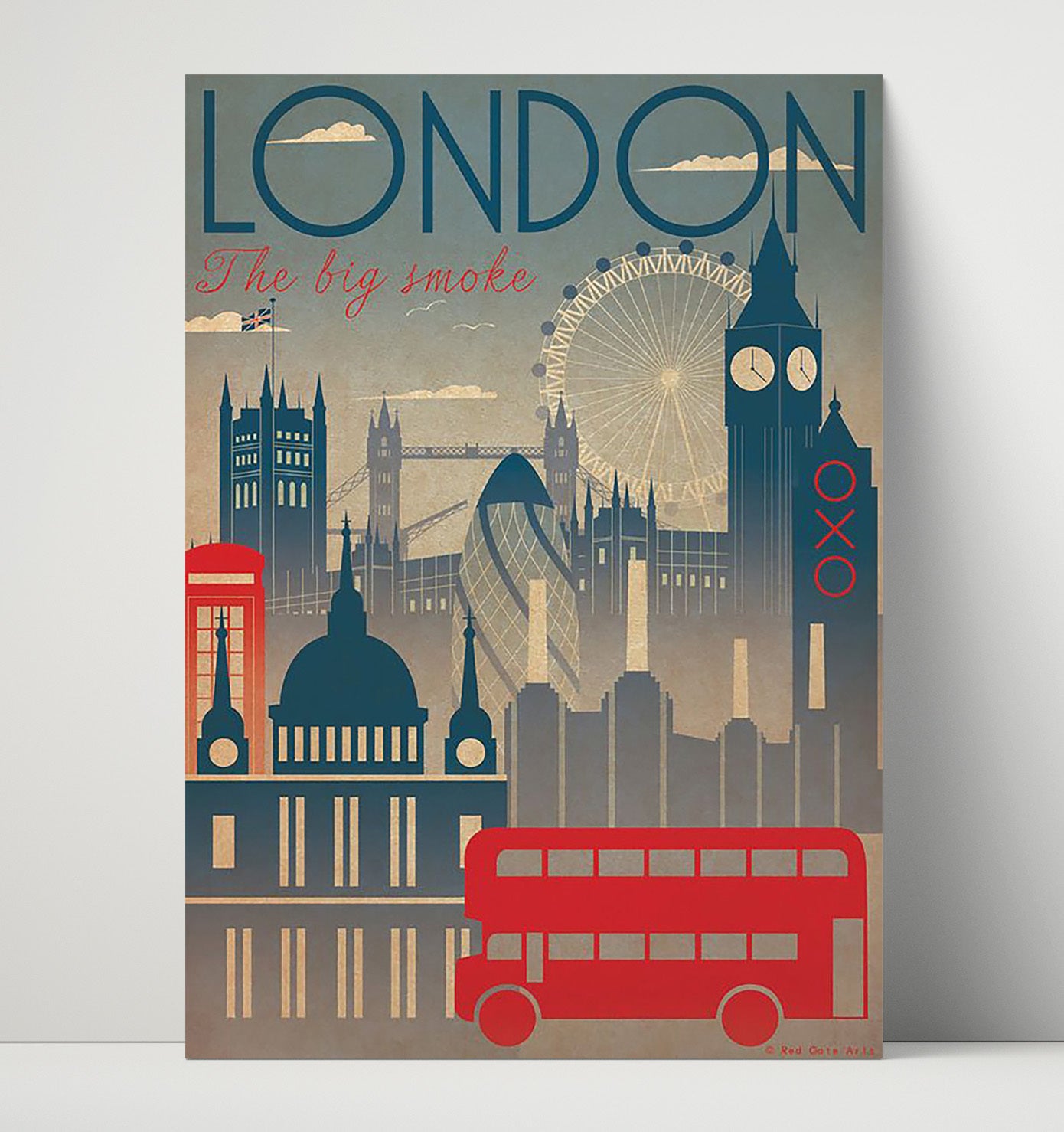 London Big Smoke Vintage Travel Print 16x20 Unframed Print travel wall art print