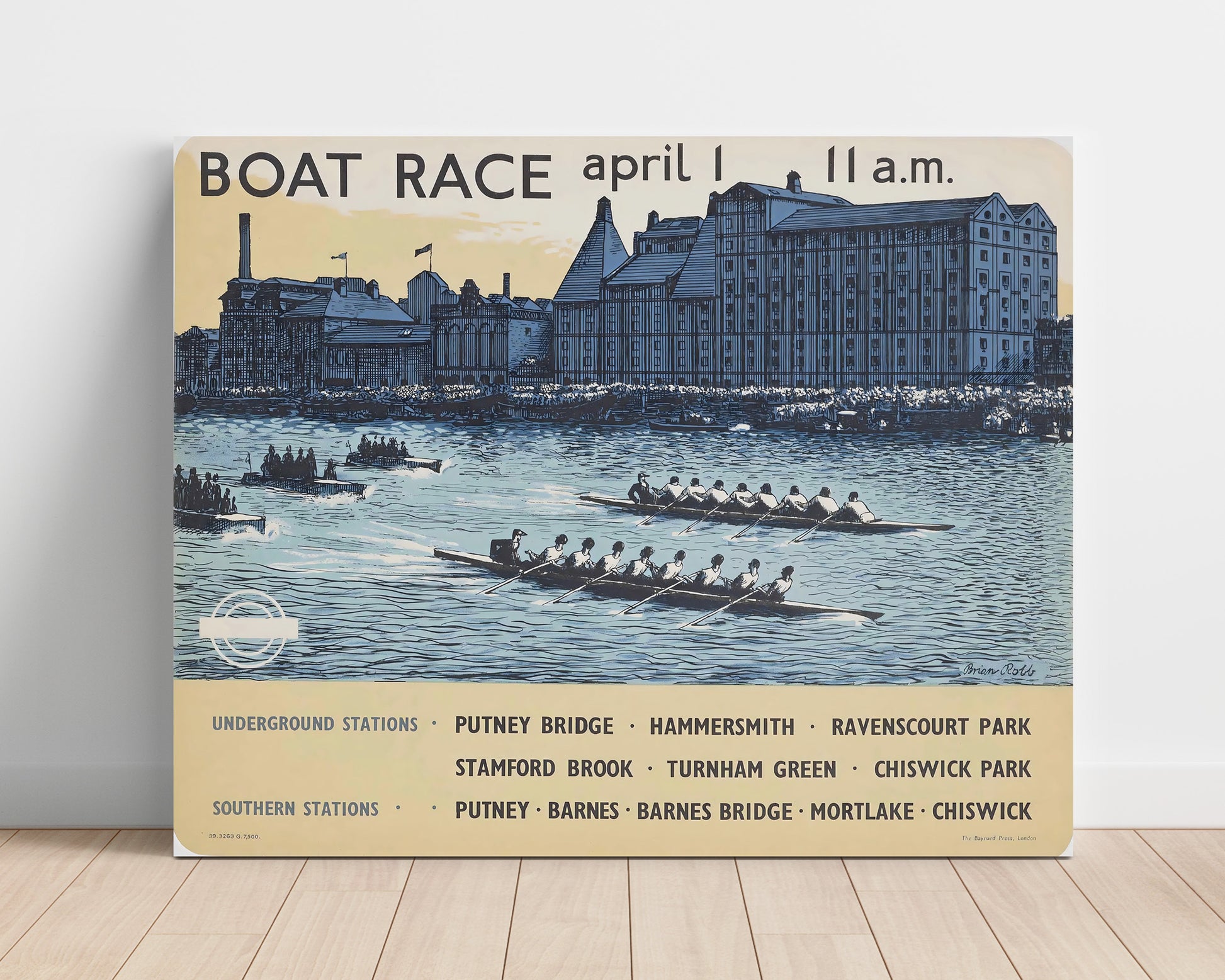 London Boat Race 1 Vintage Travel Print 16x20 Unframed Print travel wall art print