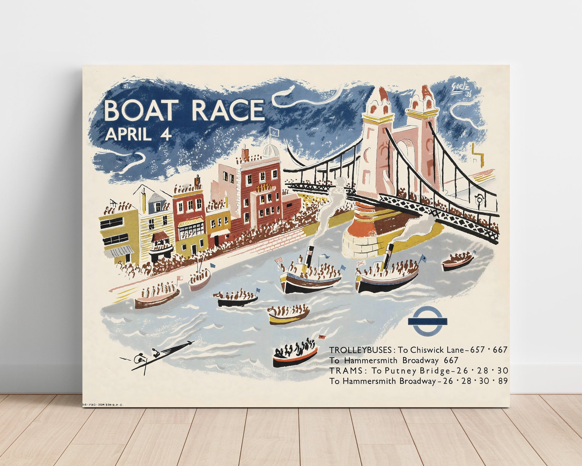 London Boat Race 3 Vintage Travel Print 16x20 Unframed Print travel wall art print