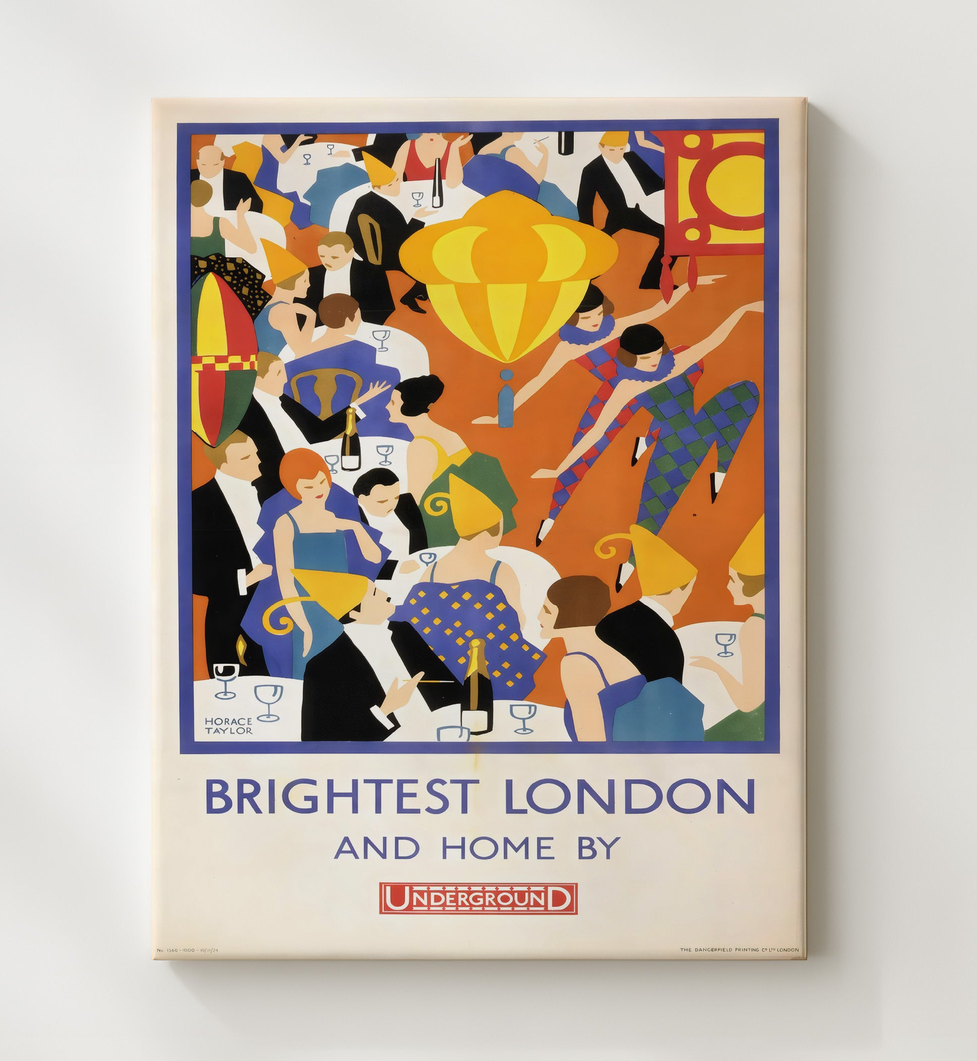 London Brightest London Underground Vintage Travel Print 20x24 Canvas travel wall art print