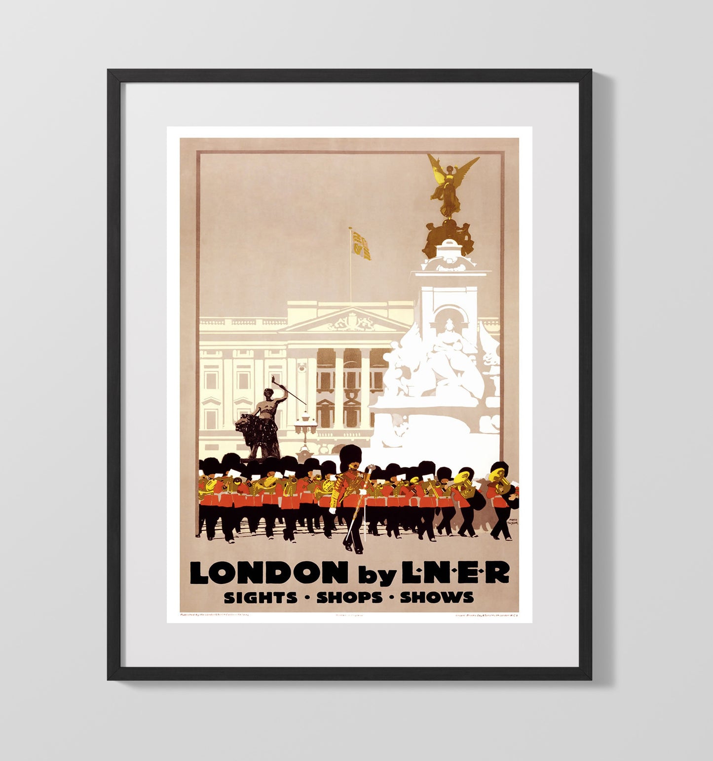 London By LNER Vintage Travel Print 16x20 Gallery Frame travel wall art print