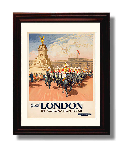 London Coronation Year travel poster wall art 8x10 Canvas