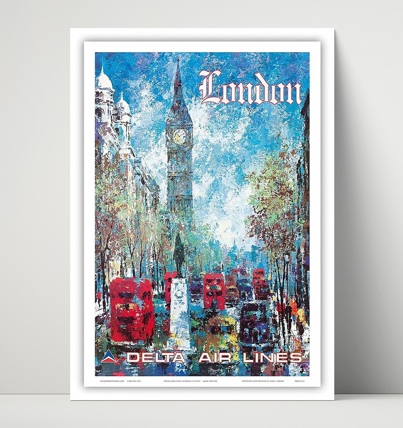 London Delta Airlines Vintage Travel Print 16x20 Unframed Print travel wall art print