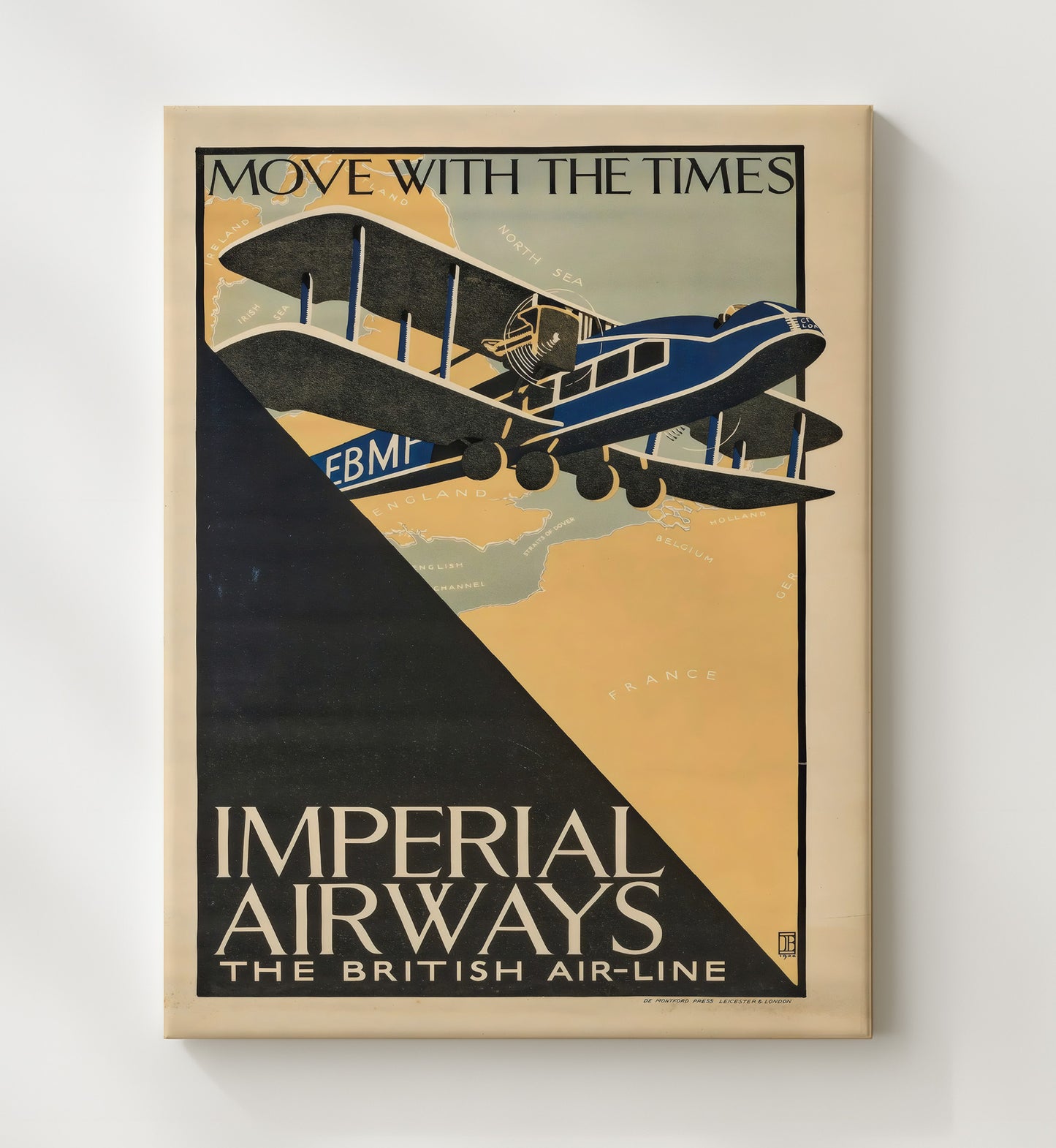 London Imperial Airways Vintage Travel Print 20x24 Canvas travel wall art print