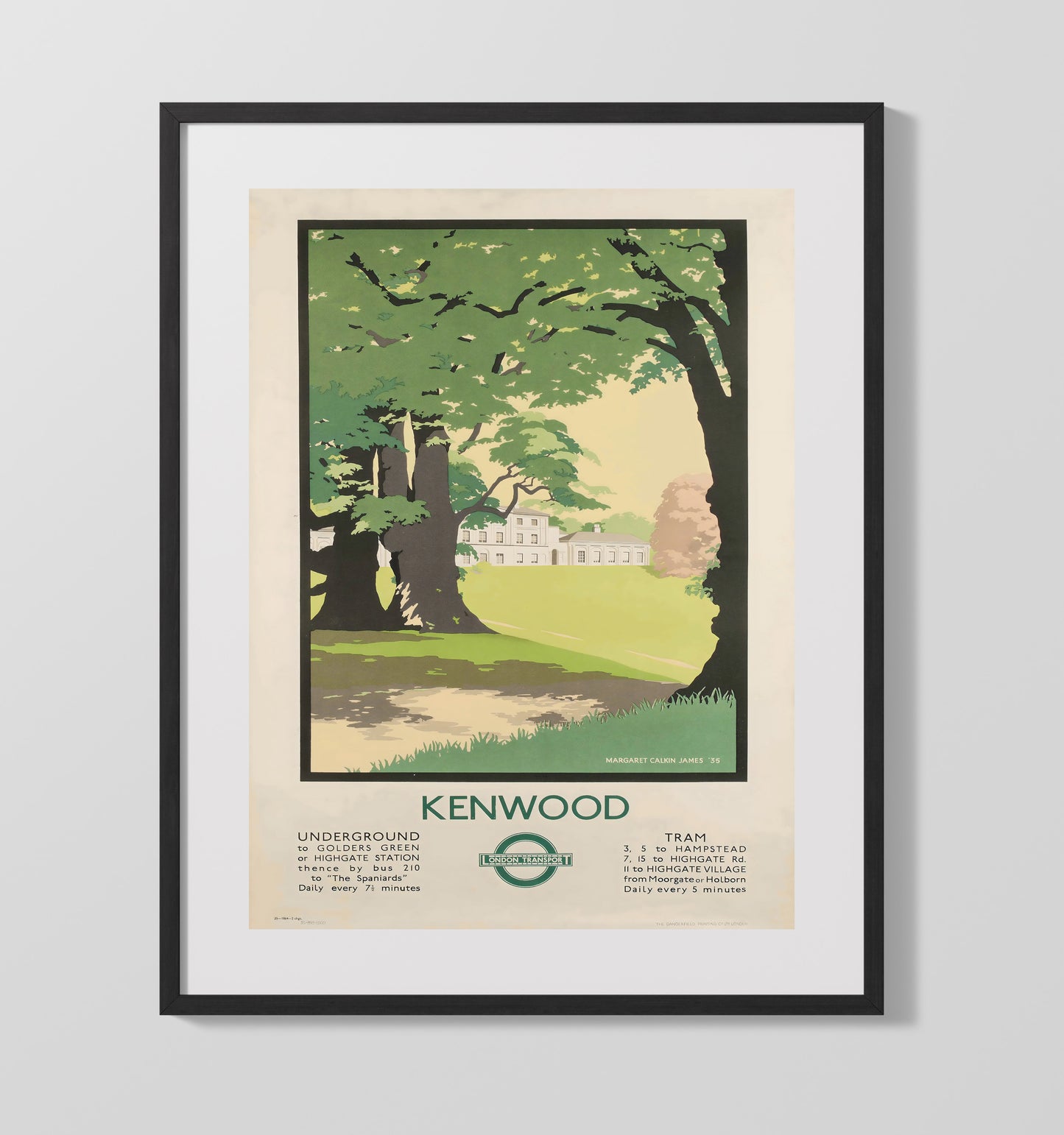 London Kenwood Vintage Travel Print 16x20 Gallery Frame travel wall art print