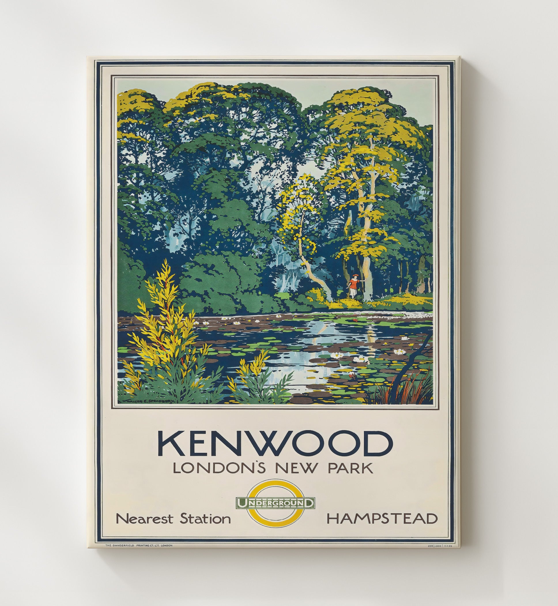 London Kenwood Park Vintage Travel Print 20x24 Canvas travel wall art print