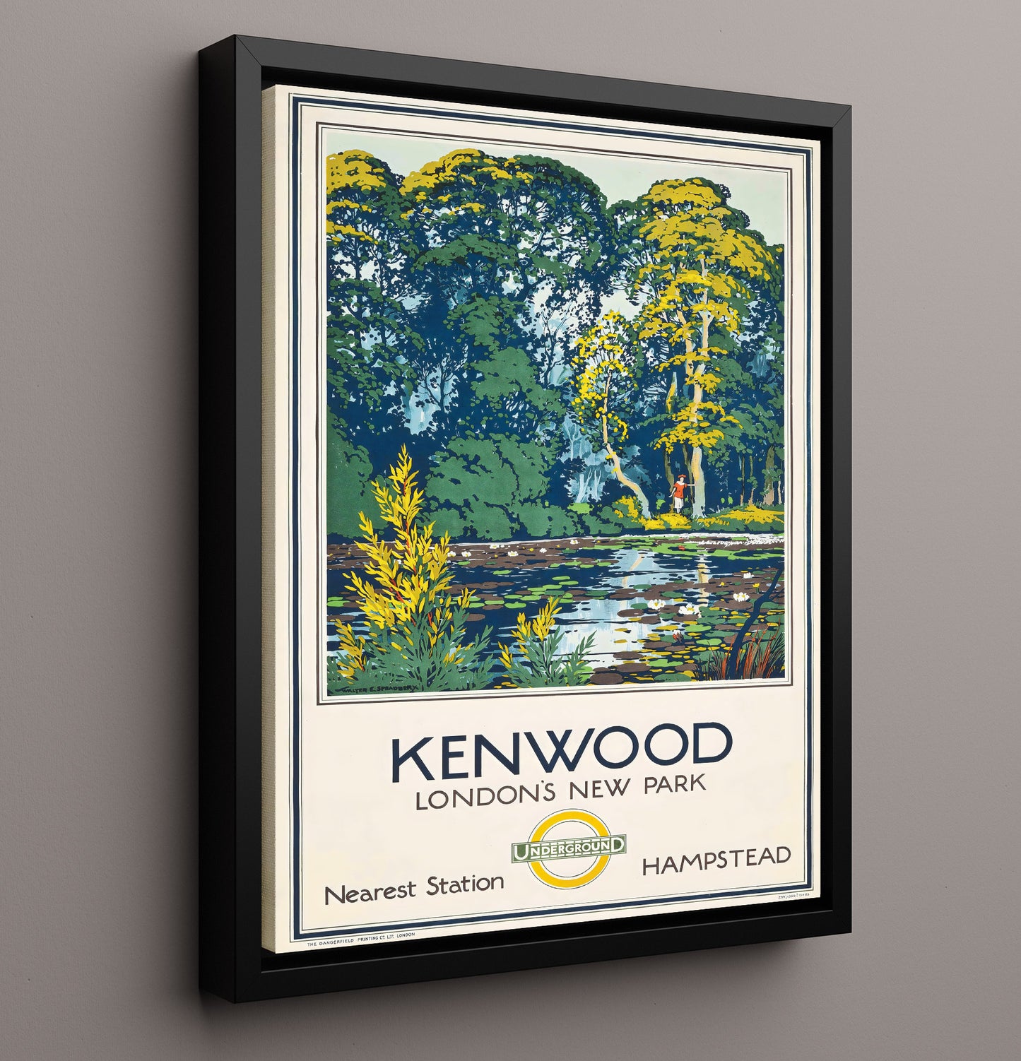 London Kenwood Park Vintage Travel Print 16x20 Framed Canvas travel wall art print