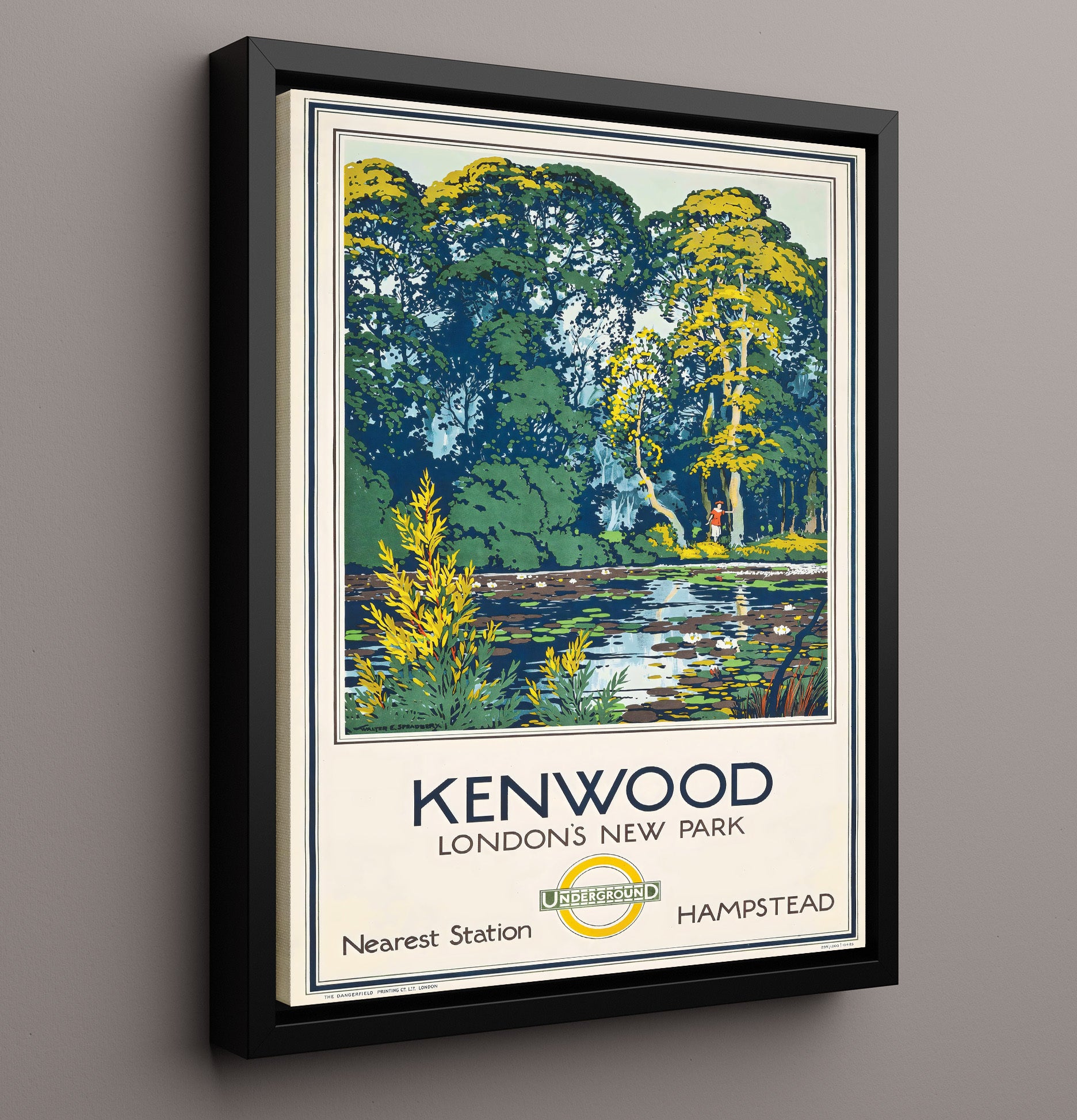 London Kenwood Park Vintage Travel Print 16x20 Framed Canvas travel wall art print