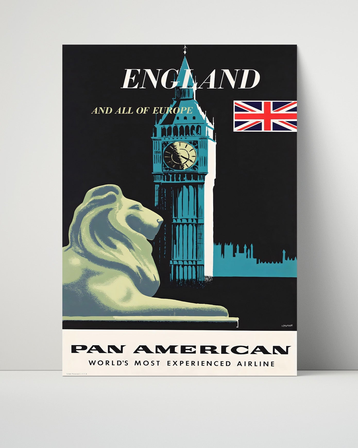 Classic Travel Poster - London New York - Imperial Airways