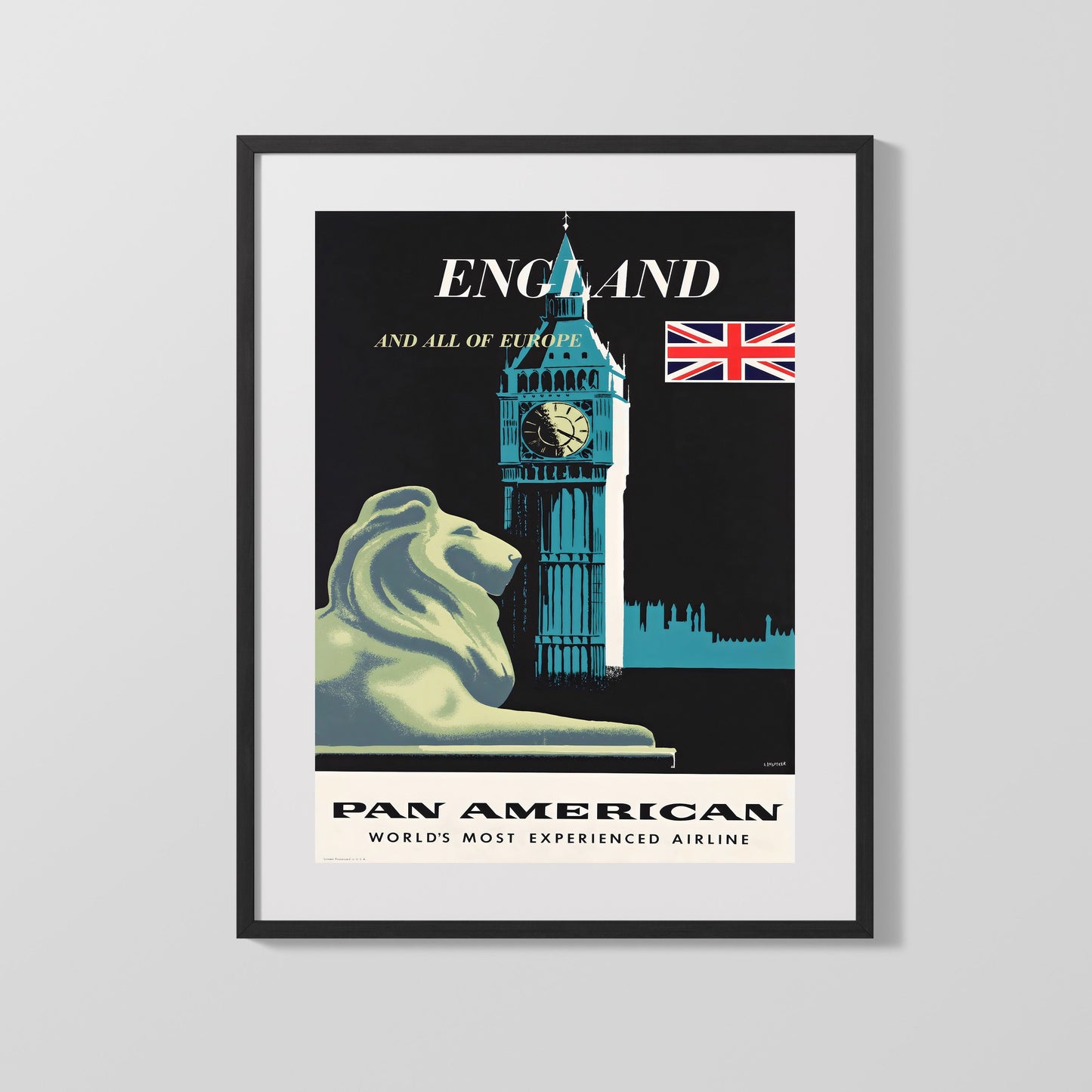 Classic Travel Poster - London New York - Imperial Airways