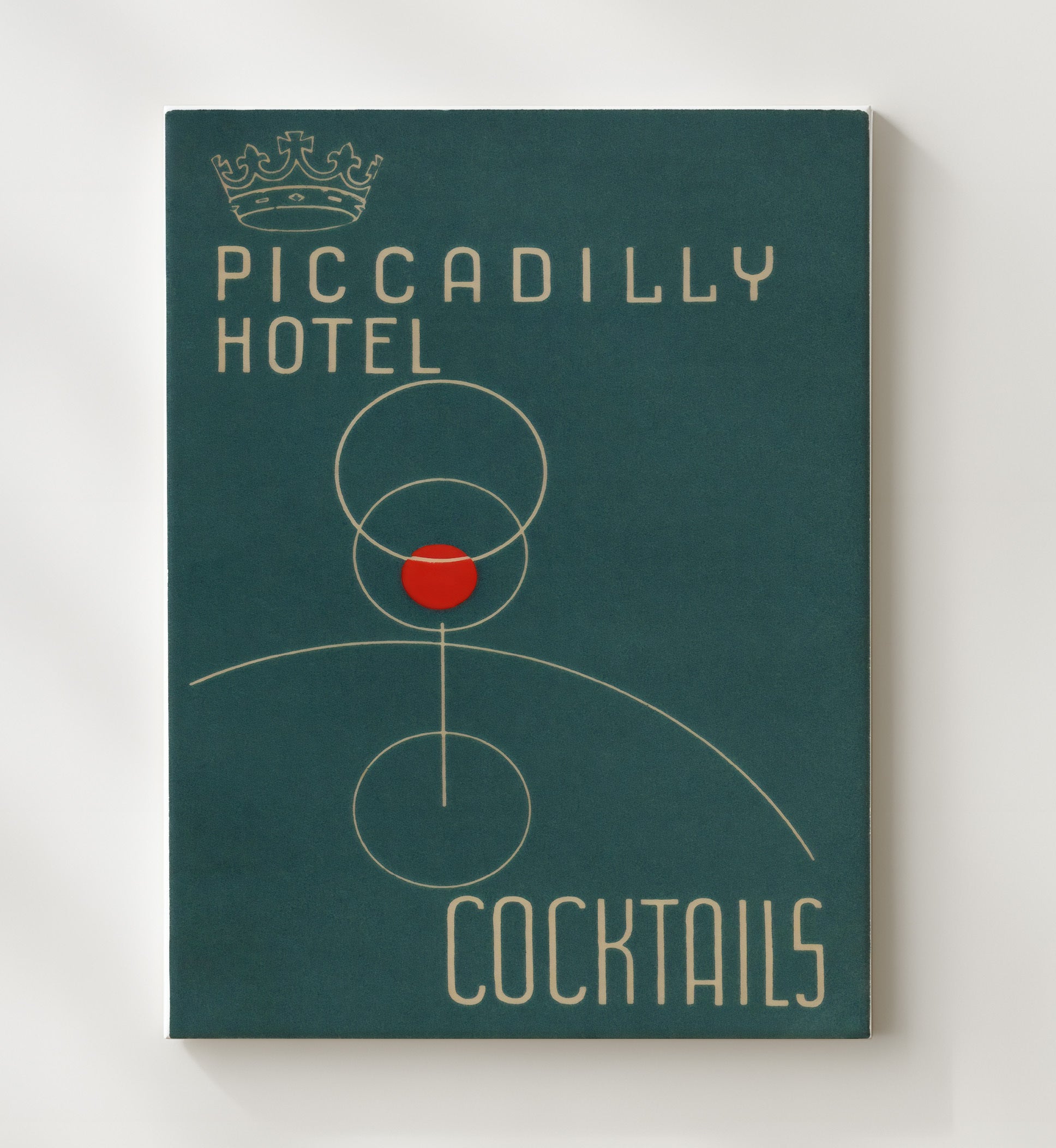 London Piccadilly Hotel Cocktails Vintage Travel Print 20x24 Canvas travel wall art print