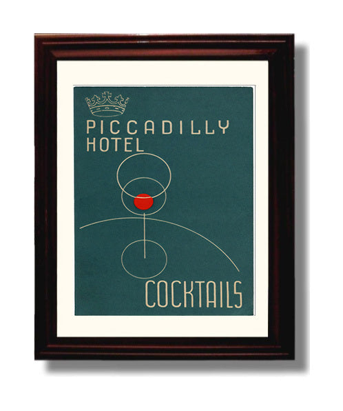 London Piccadilly Hotel Cocktails travel poster wall art 8x10 Canvas