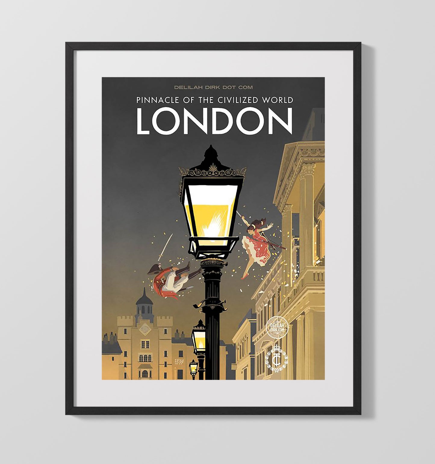 London Pinnacle of the Civilized World Vintage Travel Print 16x20 Gallery Frame travel wall art print