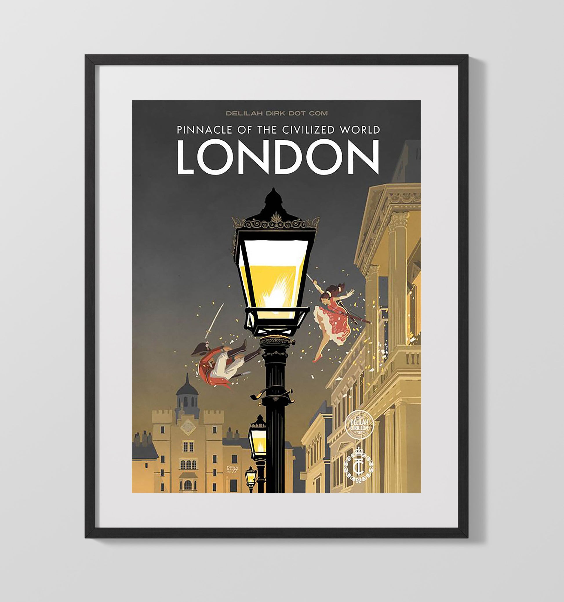 London Pinnacle of the Civilized World Vintage Travel Print 16x20 Gallery Frame travel wall art print