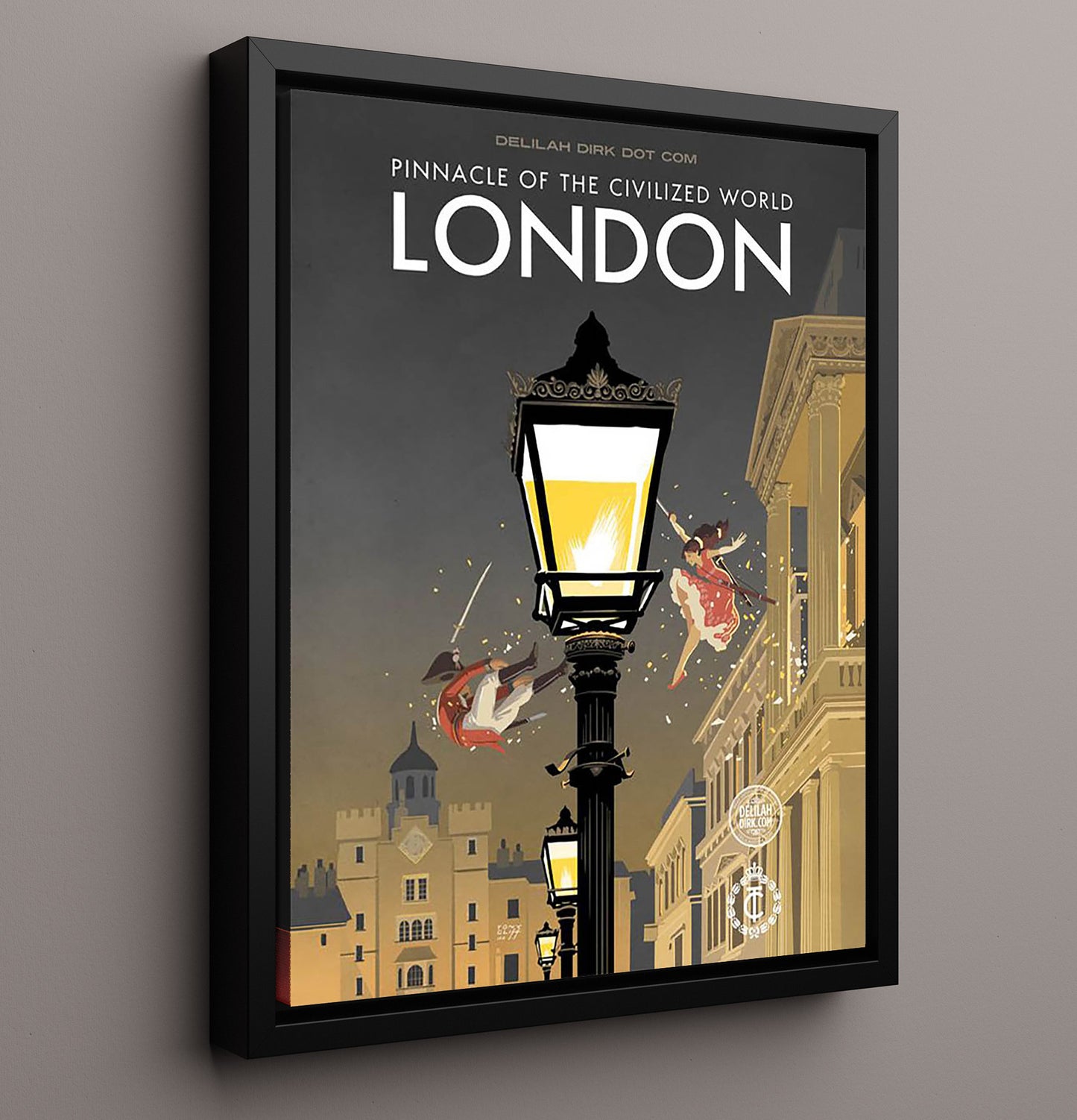 London Pinnacle of the Civilized World Vintage Travel Print 16x20 Framed Canvas travel wall art print