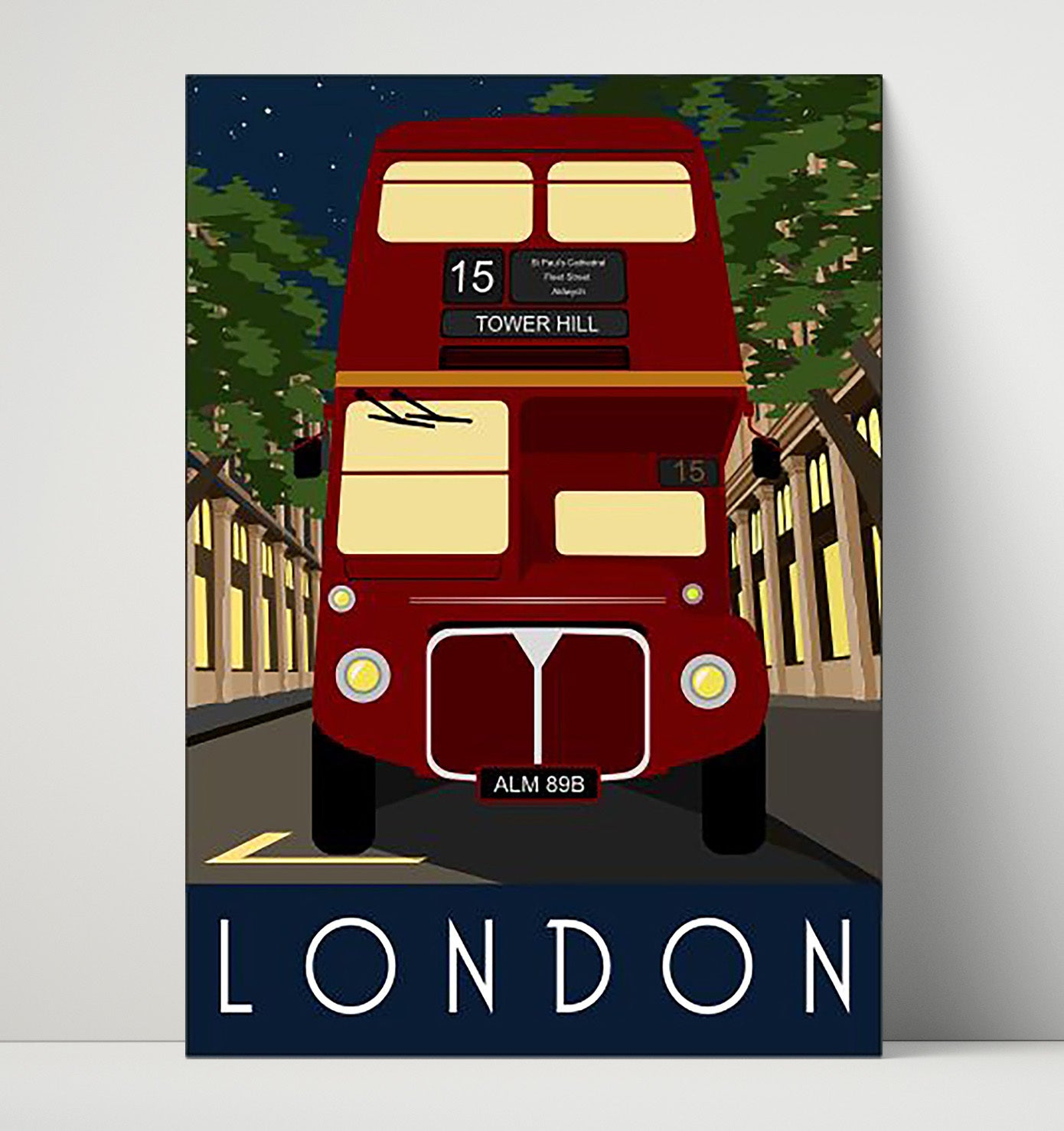 London Red Bus Vintage Travel Print 16x20 Unframed Print travel wall art print