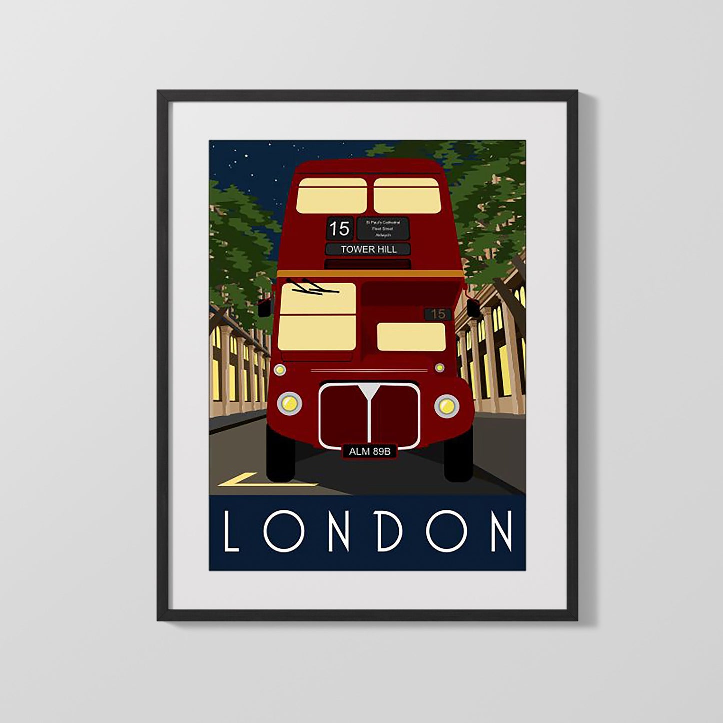 Classic Travel Poster - London - Red Bus