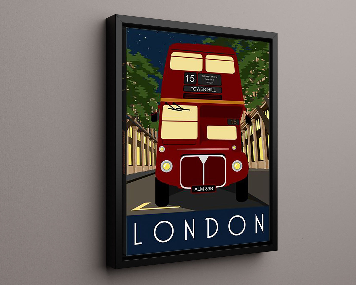 Classic Travel Poster - London - Red Bus