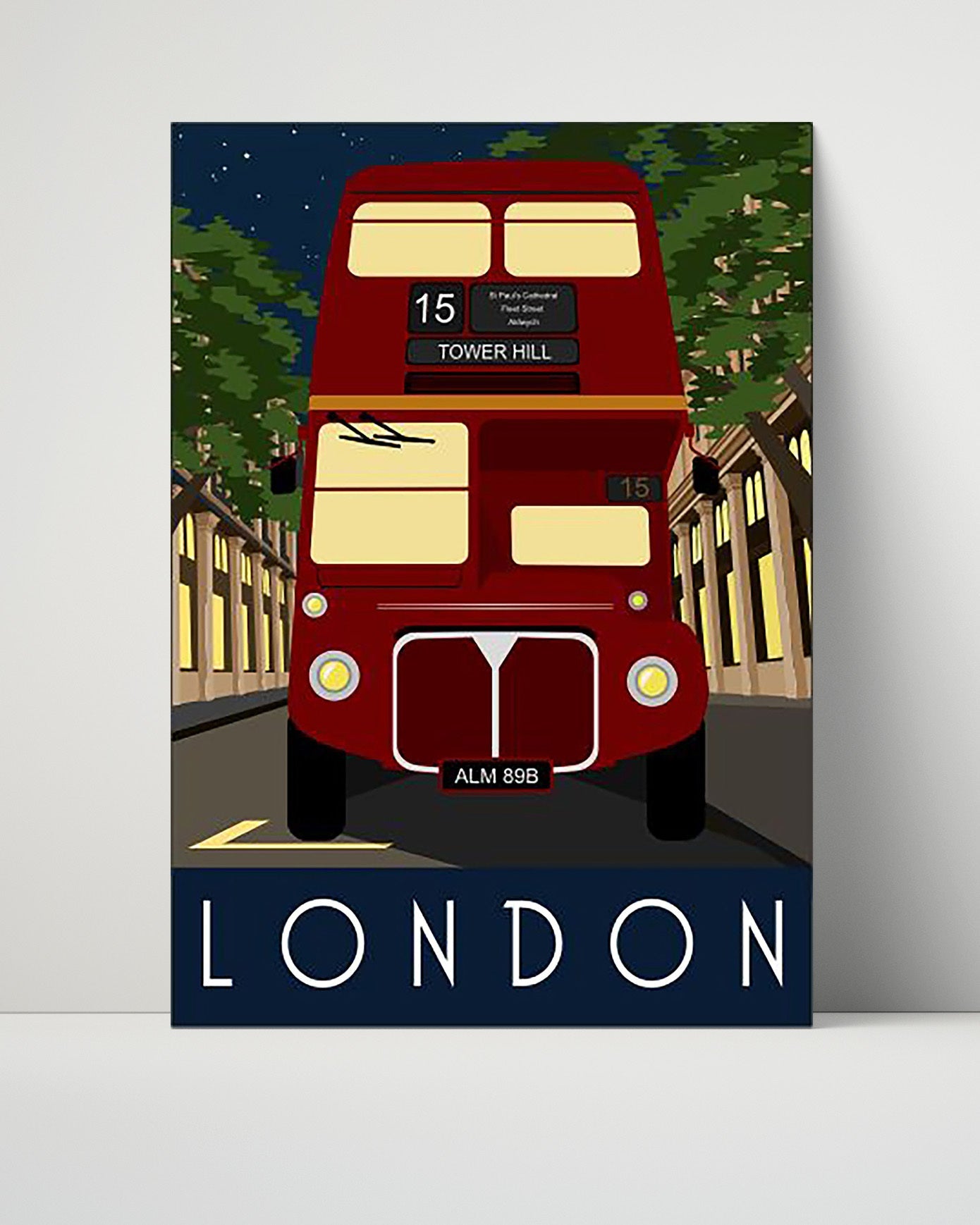 Classic Travel Poster - London - Red Bus