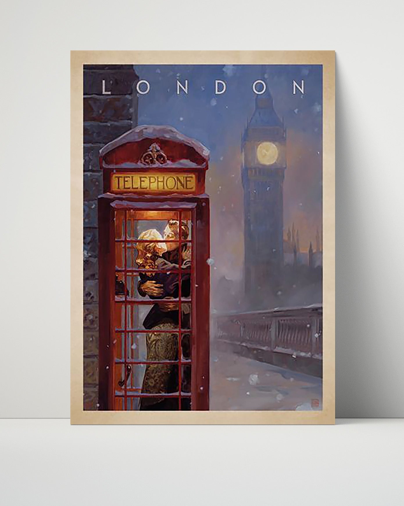 Classic Travel Unframed Poster -  London - Telephone Box