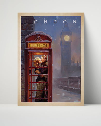 Classic Travel Unframed Poster -  London - Telephone Box