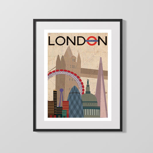 Classic Travel Poster - London - Transport Service