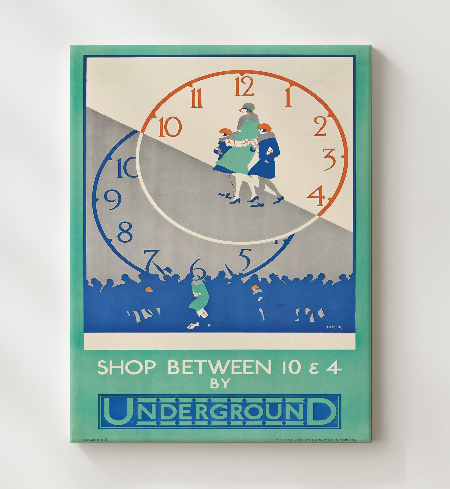 London Underground Shopping Vintage Travel Print 20x24 Canvas travel wall art print