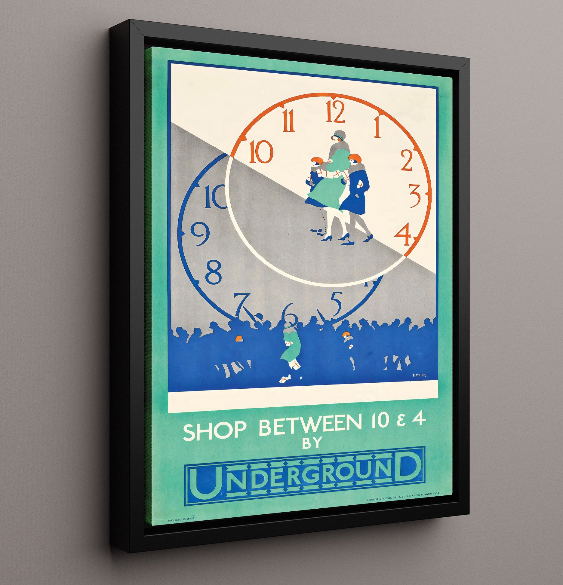 London Underground Shopping Vintage Travel Print 16x20 Framed Canvas travel wall art print