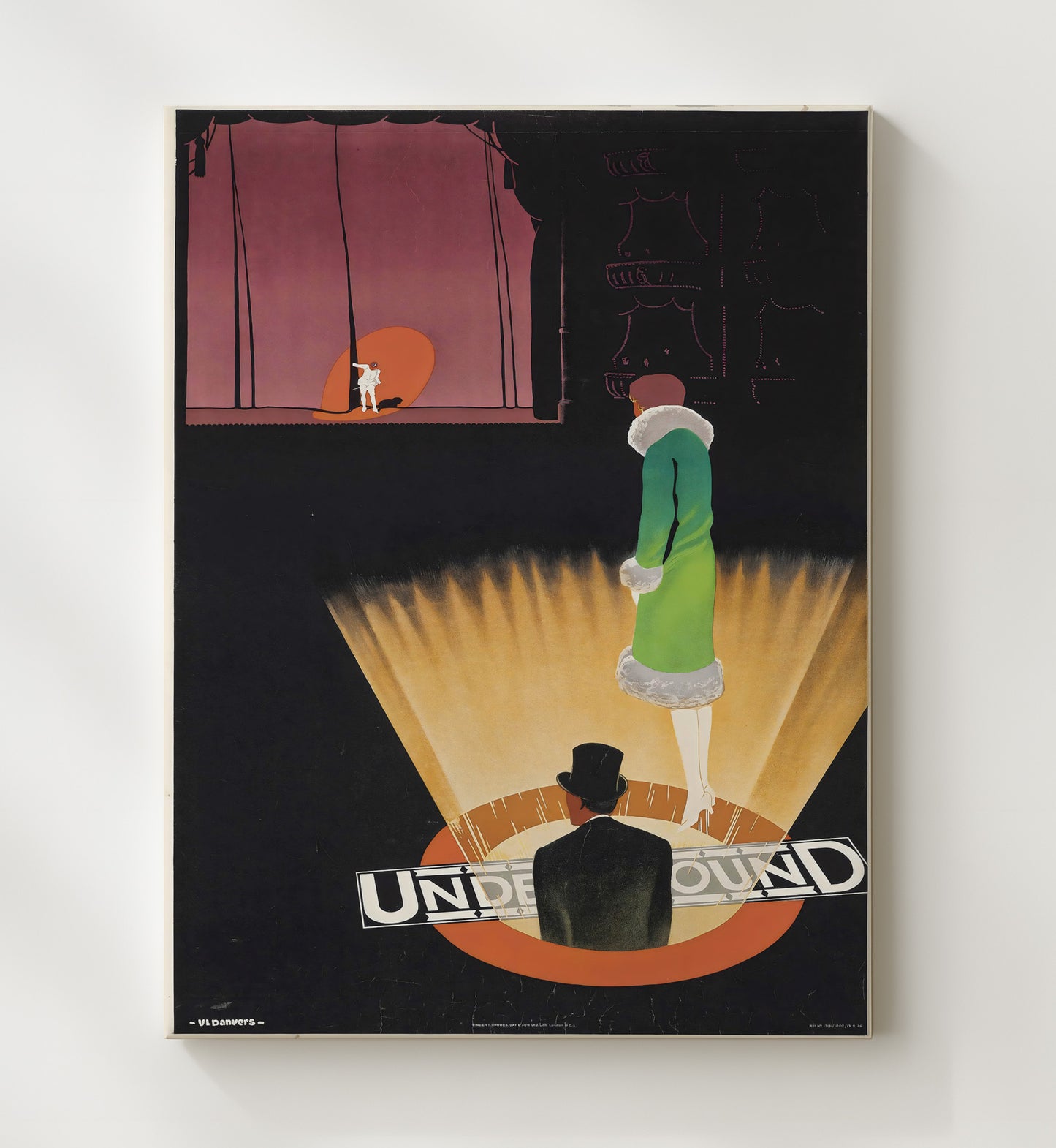 London Underground Theatre Vintage Travel Print 20x24 Canvas travel wall art print