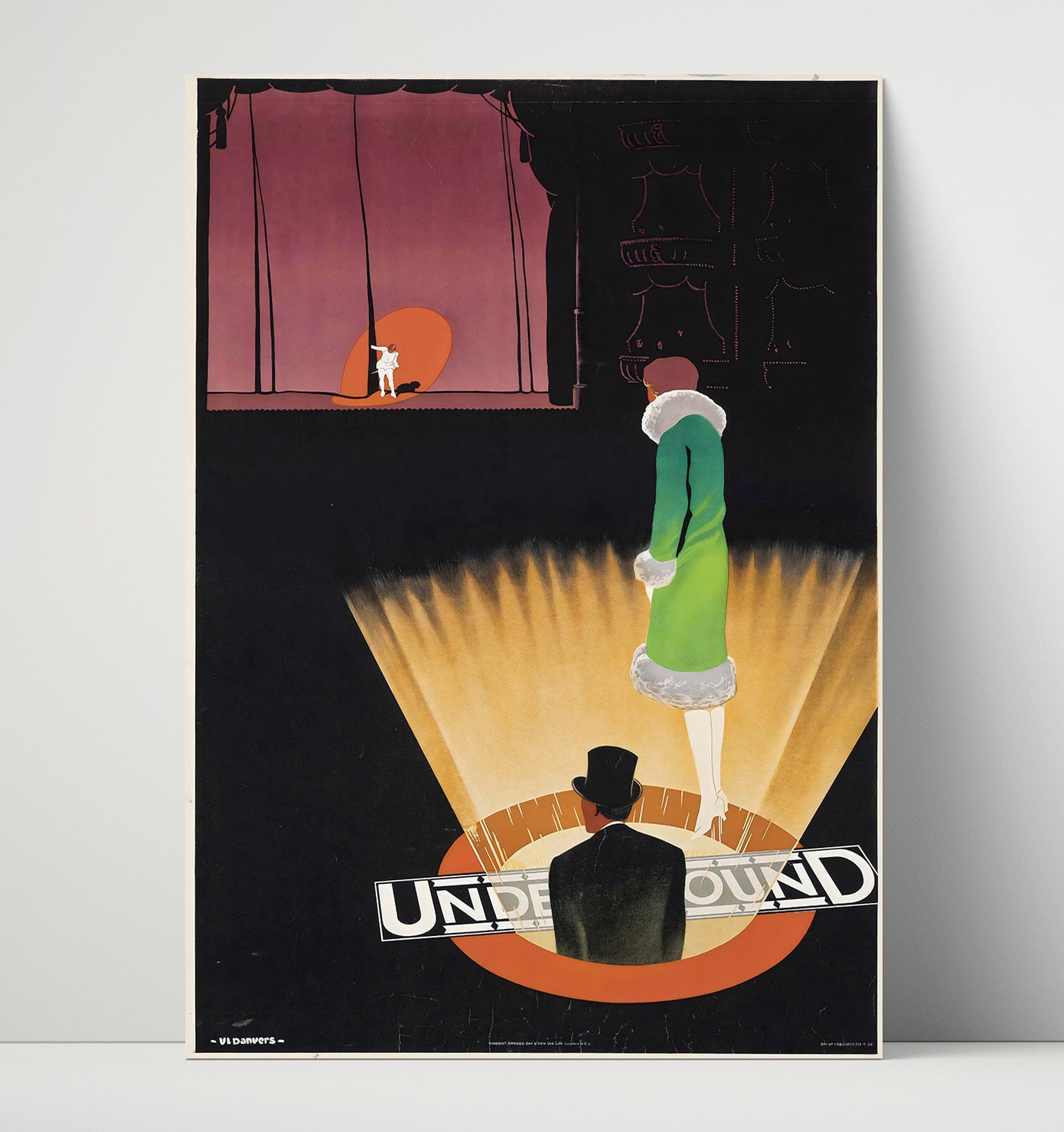 London Underground Theatre Vintage Travel Print 16x20 Unframed Print travel wall art print