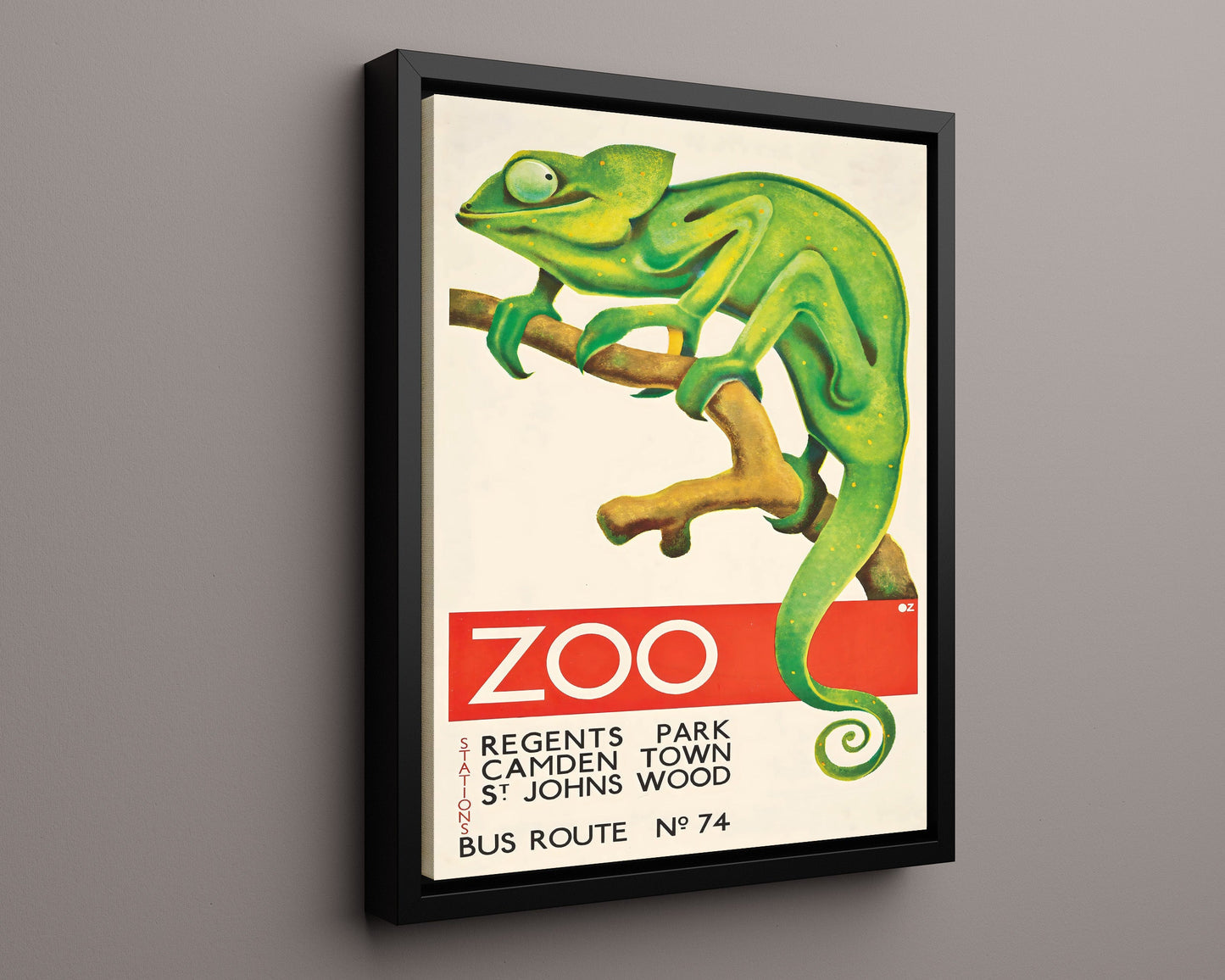 Classic Travel Poster - London Zoo - Camden Town Chameleon