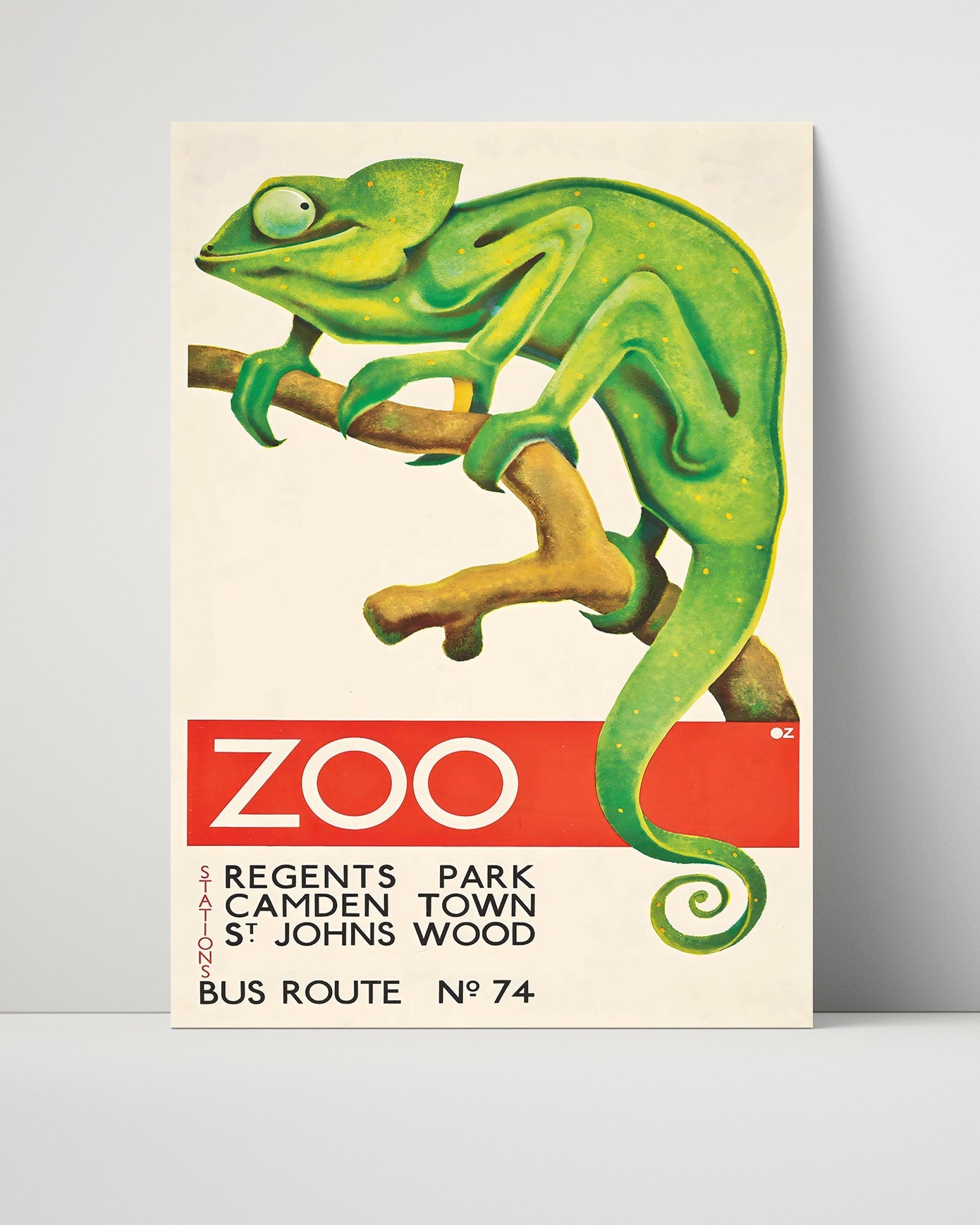 Classic Travel Poster - London Zoo - Camden Town Chameleon