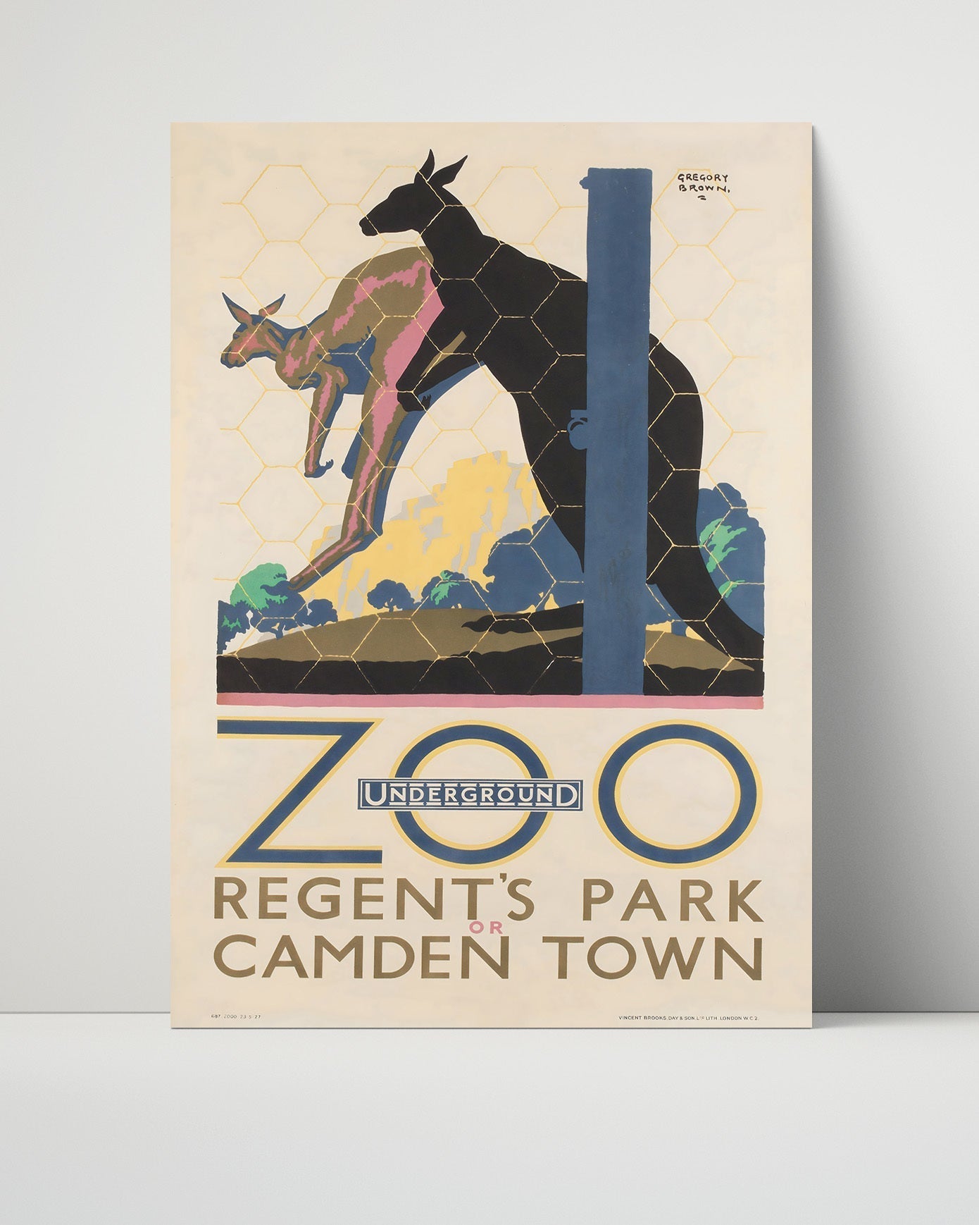 Classic Travel Unframed Poster -  London Zoo - Regents Park Kangaroo
