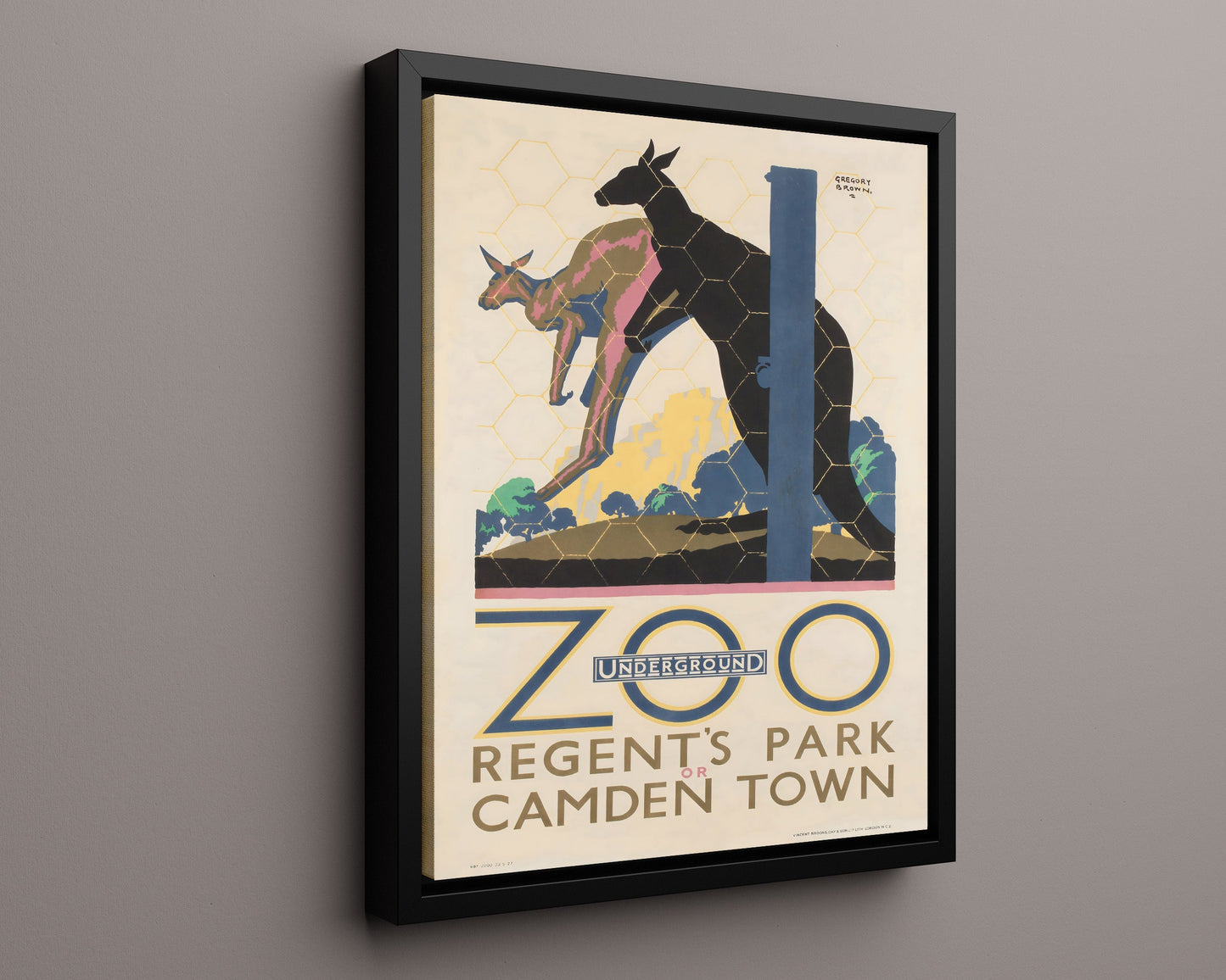 Classic Travel Poster - London Zoo - Regents Park Kangaroo